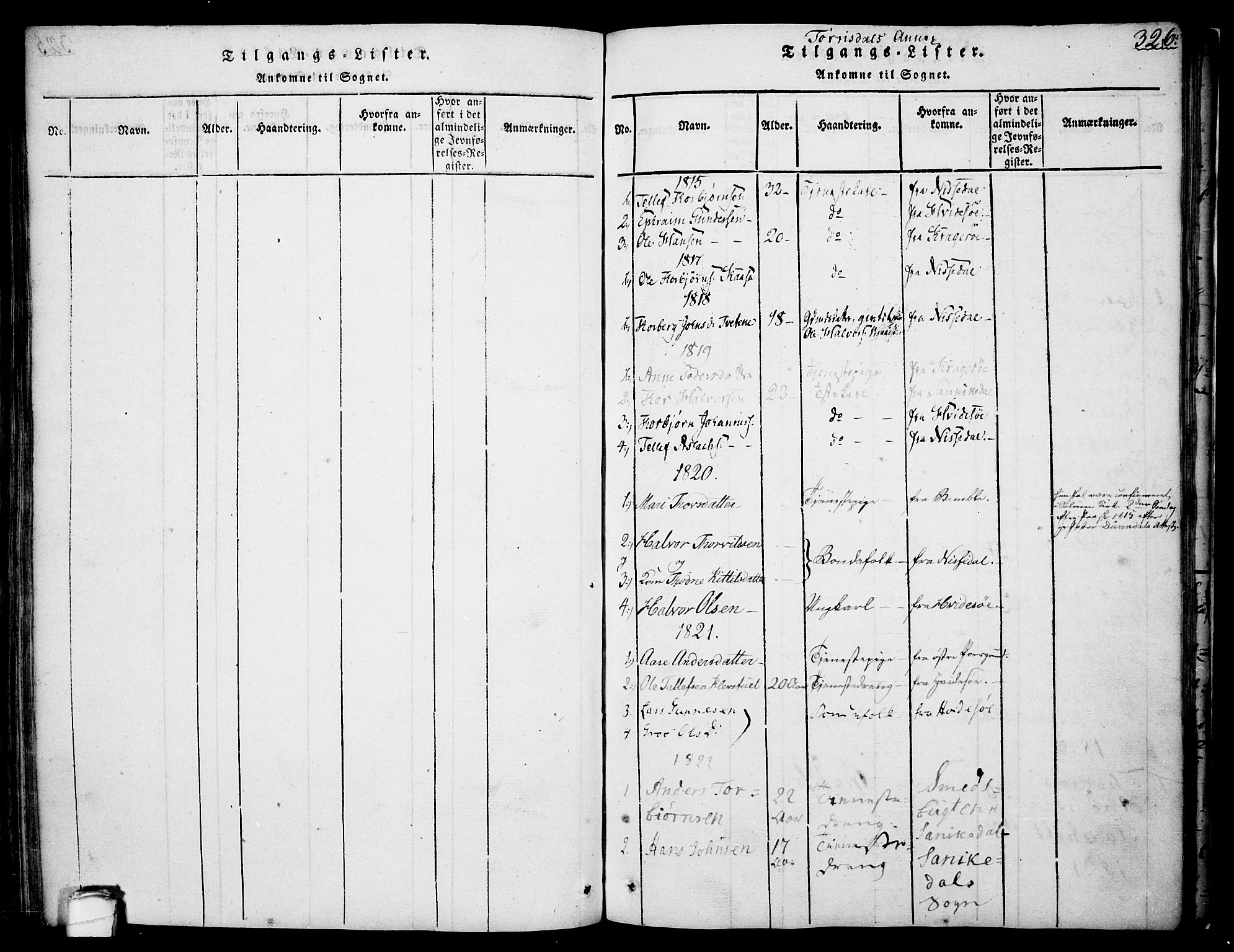 Drangedal kirkebøker, AV/SAKO-A-258/F/Fa/L0005: Parish register (official) no. 5 /2, 1814-1831, p. 326