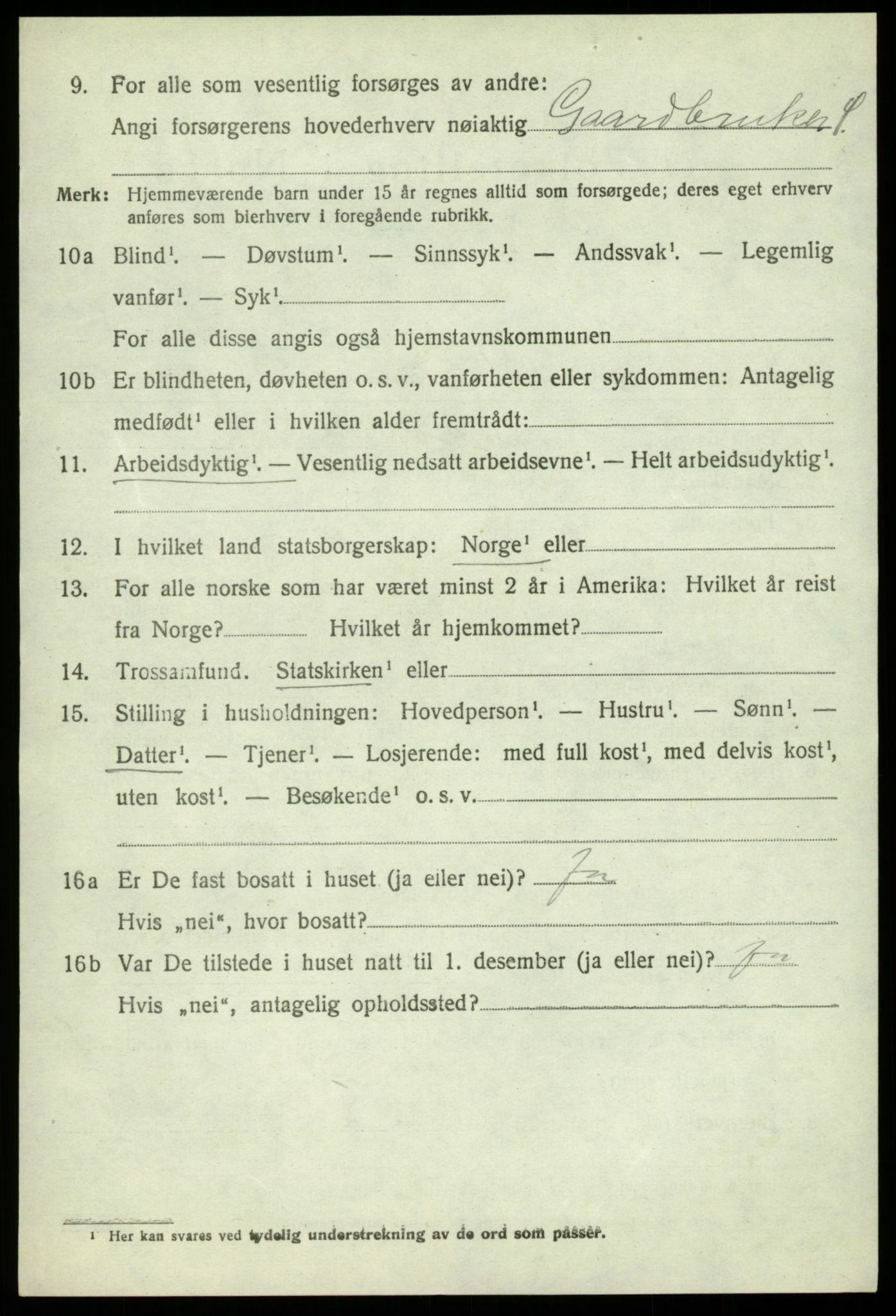 SAB, 1920 census for Jondal, 1920, p. 2503