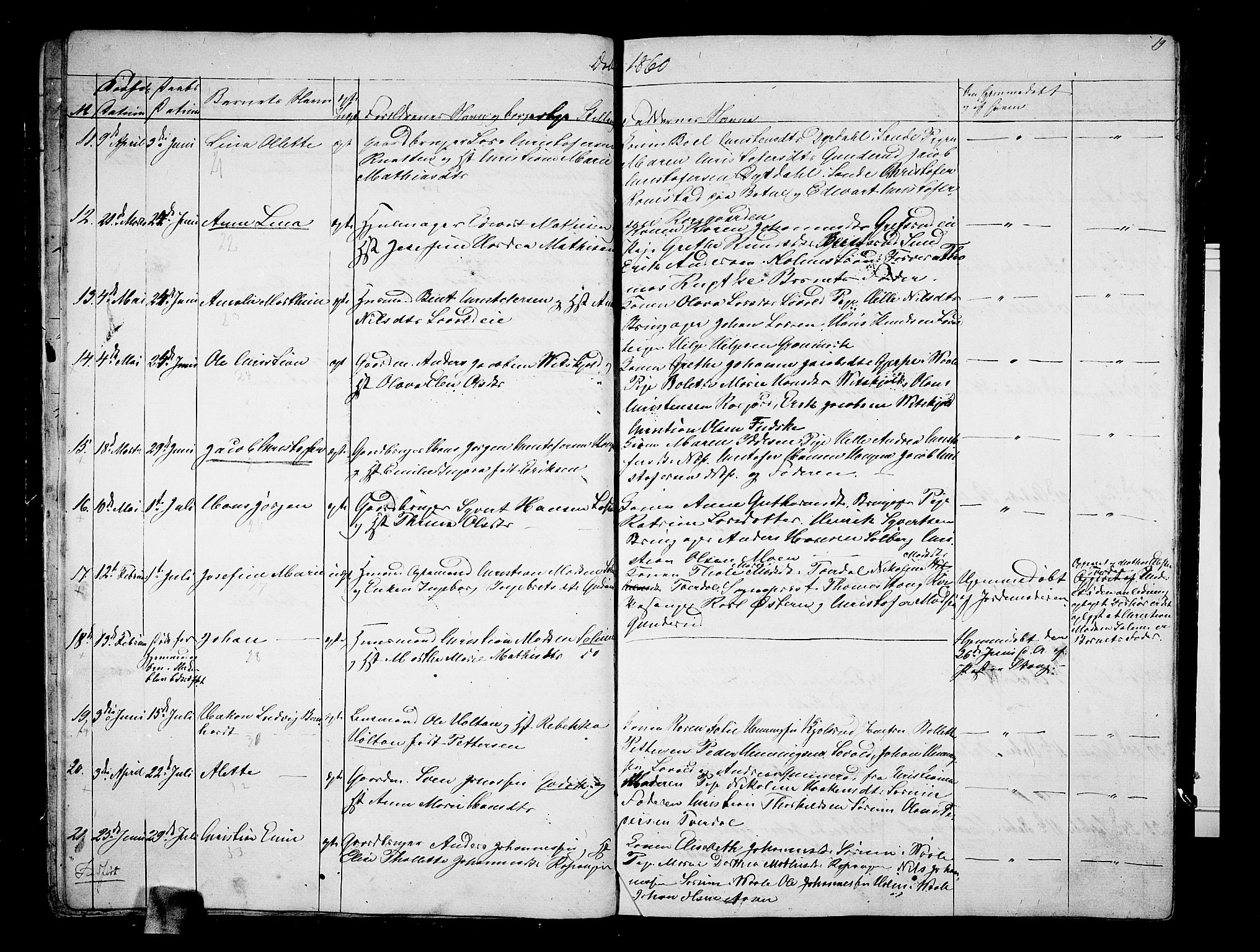 Botne kirkebøker, SAKO/A-340/G/Ga/L0001: Parish register (copy) no. I 1, 1854-1867, p. 19