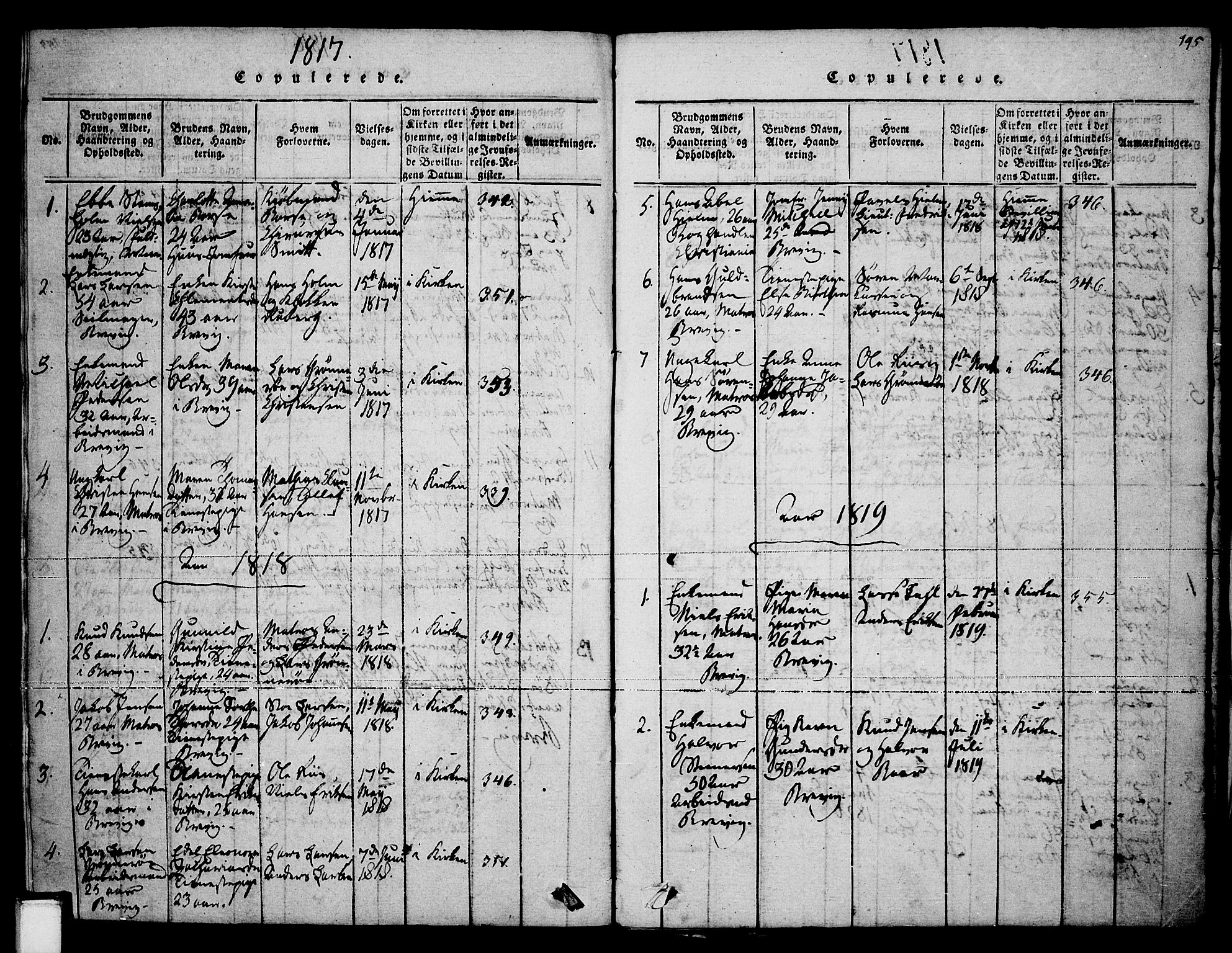 Brevik kirkebøker, SAKO/A-255/F/Fa/L0004: Parish register (official) no. 4, 1814-1846, p. 195