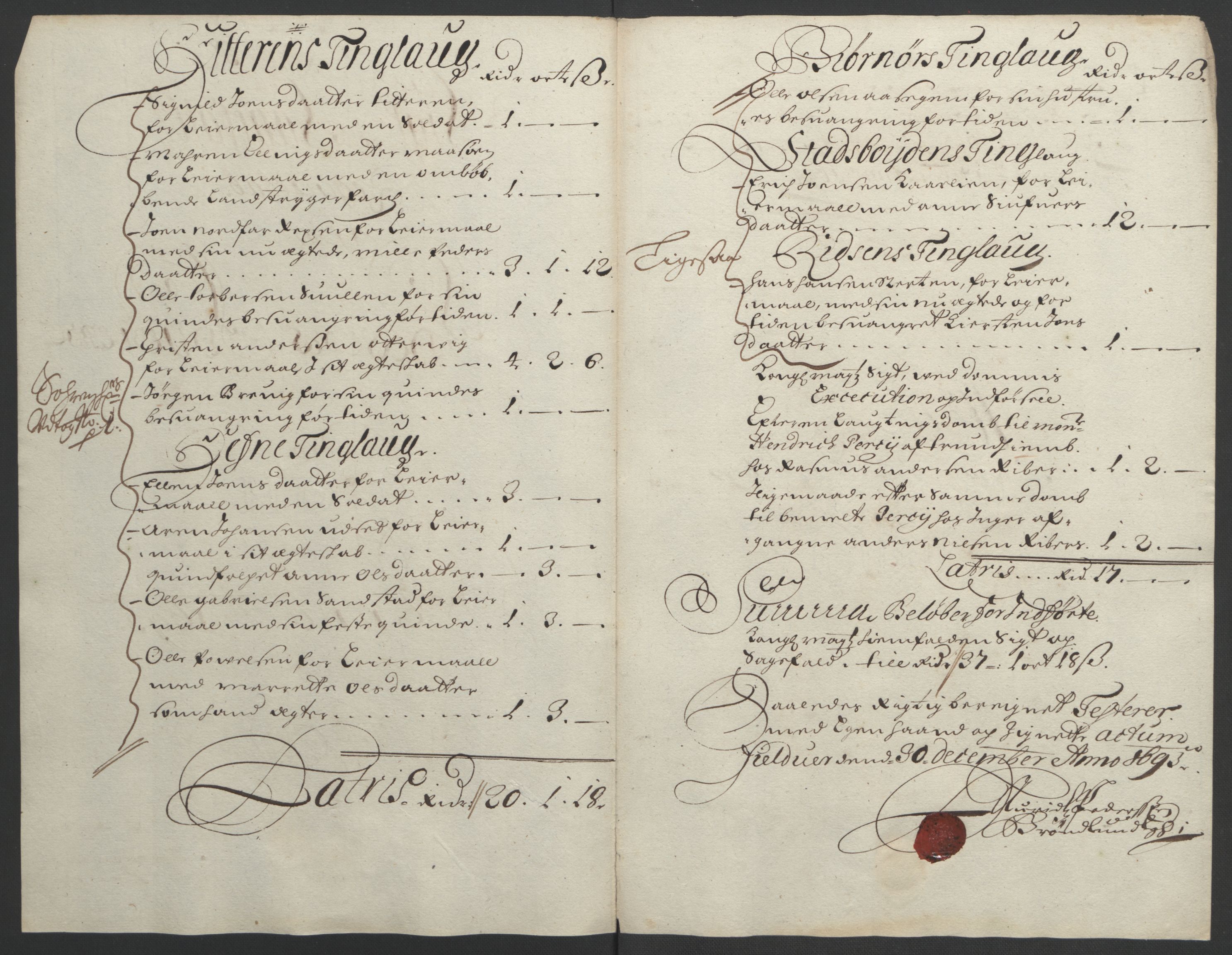 Rentekammeret inntil 1814, Reviderte regnskaper, Fogderegnskap, RA/EA-4092/R57/L3849: Fogderegnskap Fosen, 1692-1693, p. 555