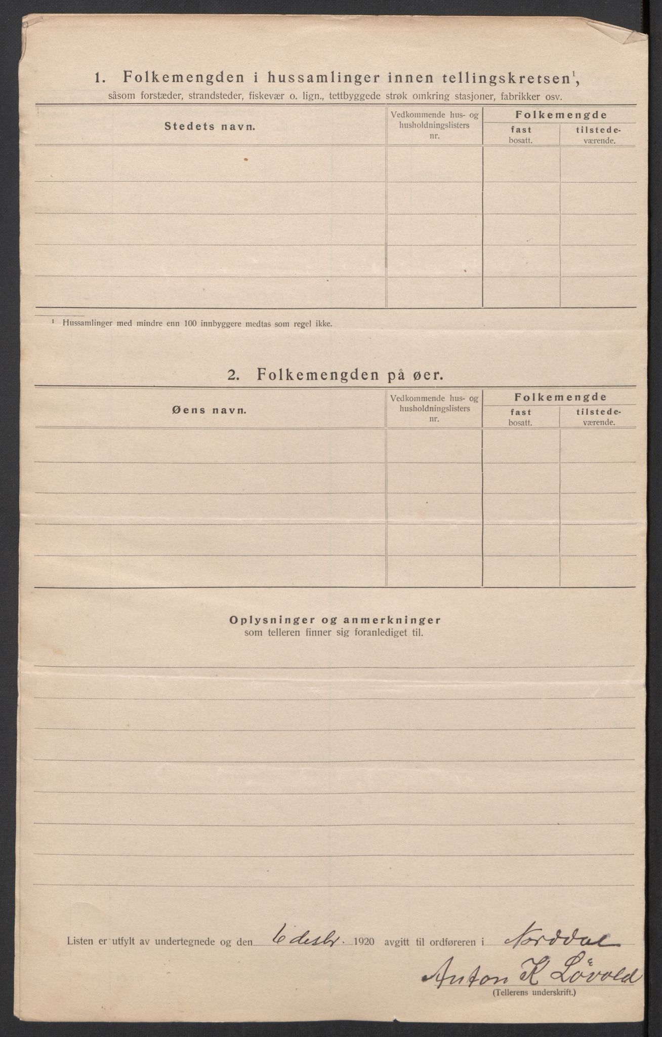 SAT, 1920 census for Norddal, 1920, p. 38