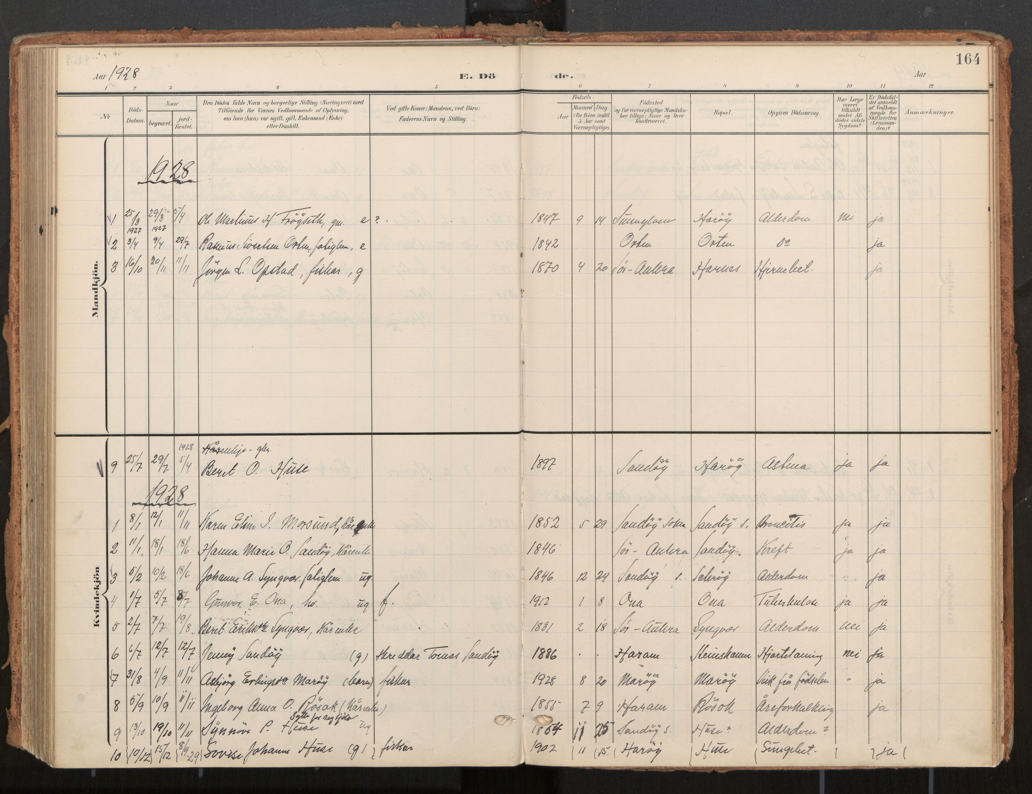 Ministerialprotokoller, klokkerbøker og fødselsregistre - Møre og Romsdal, SAT/A-1454/561/L0730: Parish register (official) no. 561A04, 1901-1929, p. 164