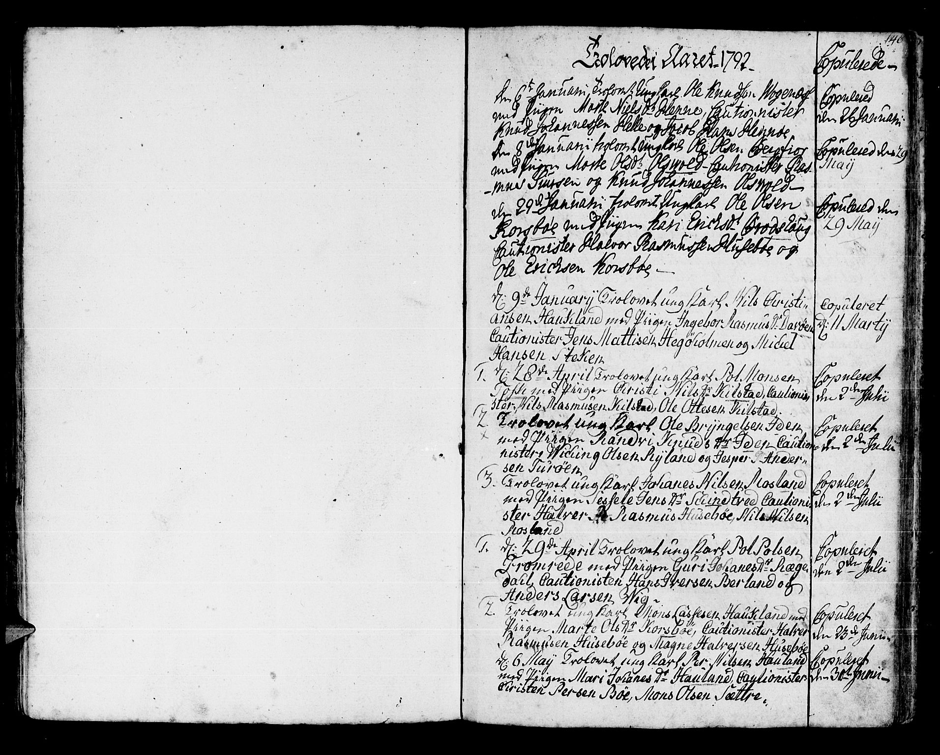 Manger sokneprestembete, SAB/A-76801/H/Haa: Parish register (official) no. A 2, 1792-1815, p. 148