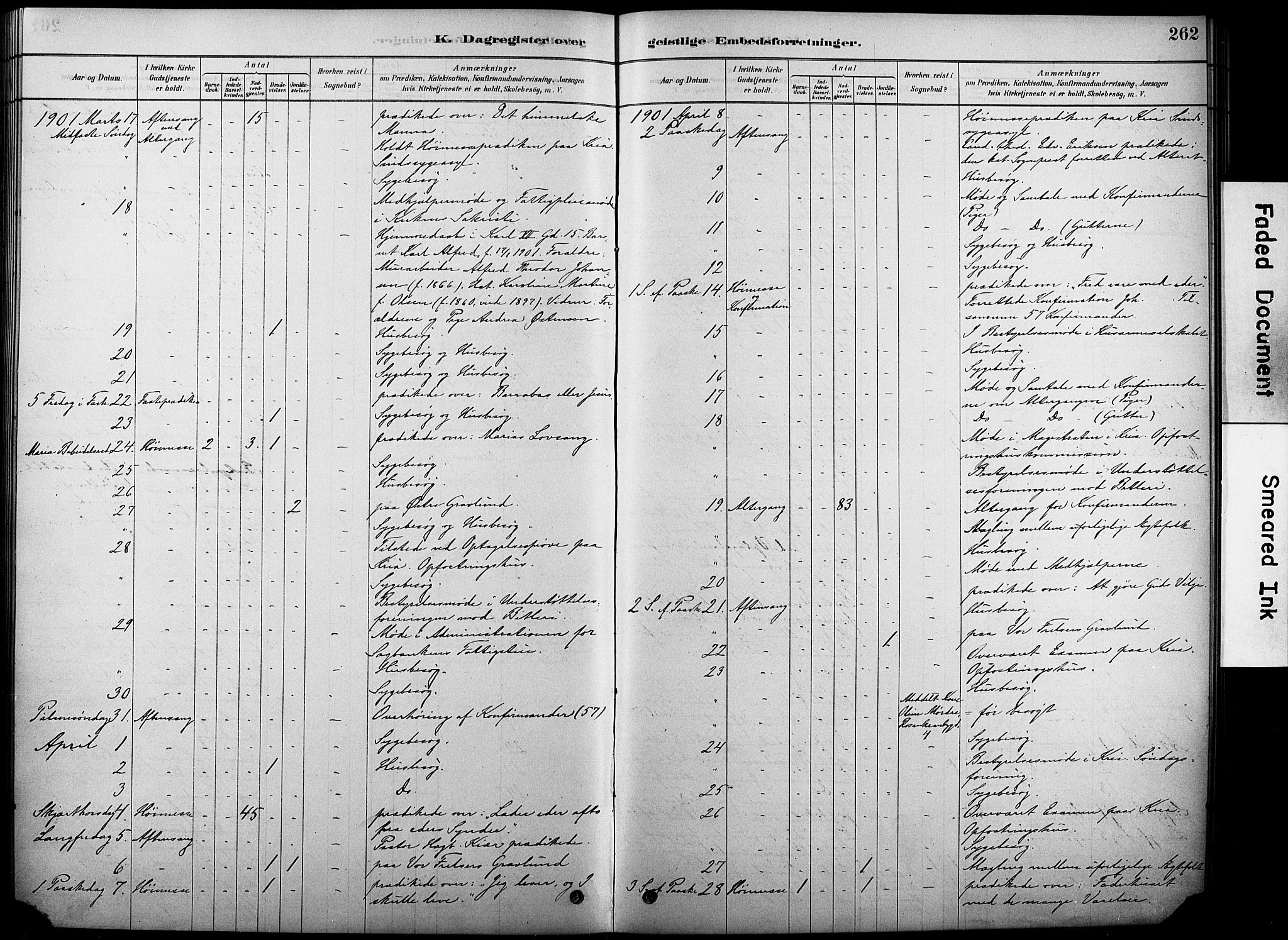 Oslo domkirke Kirkebøker, SAO/A-10752/F/Fa/L0038: Parish register (official) no. 38, 1878-1921, p. 262