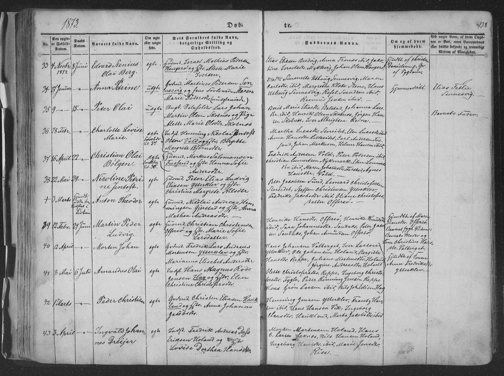 Ministerialprotokoller, klokkerbøker og fødselsregistre - Nordland, AV/SAT-A-1459/881/L1165: Parish register (copy) no. 881C02, 1854-1876, p. 138