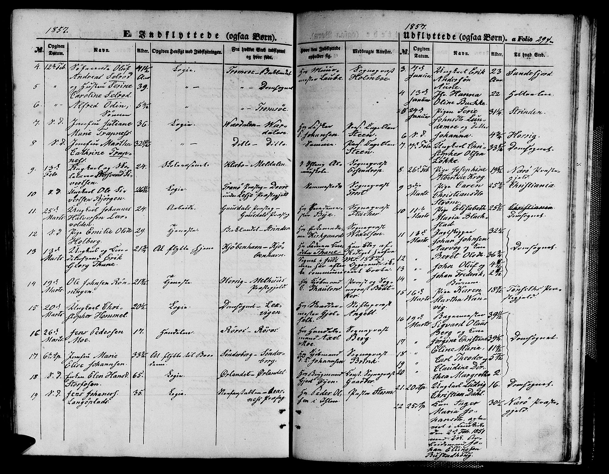Ministerialprotokoller, klokkerbøker og fødselsregistre - Sør-Trøndelag, SAT/A-1456/602/L0138: Parish register (copy) no. 602C06, 1853-1858, p. 294