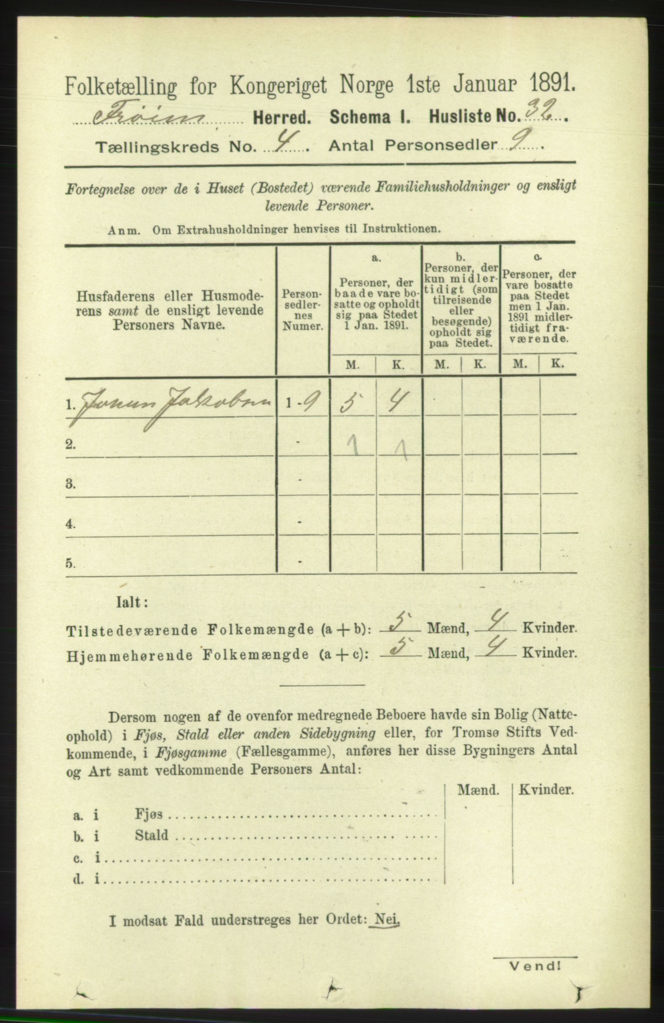 RA, 1891 census for 1619 Frøya, 1891, p. 2905