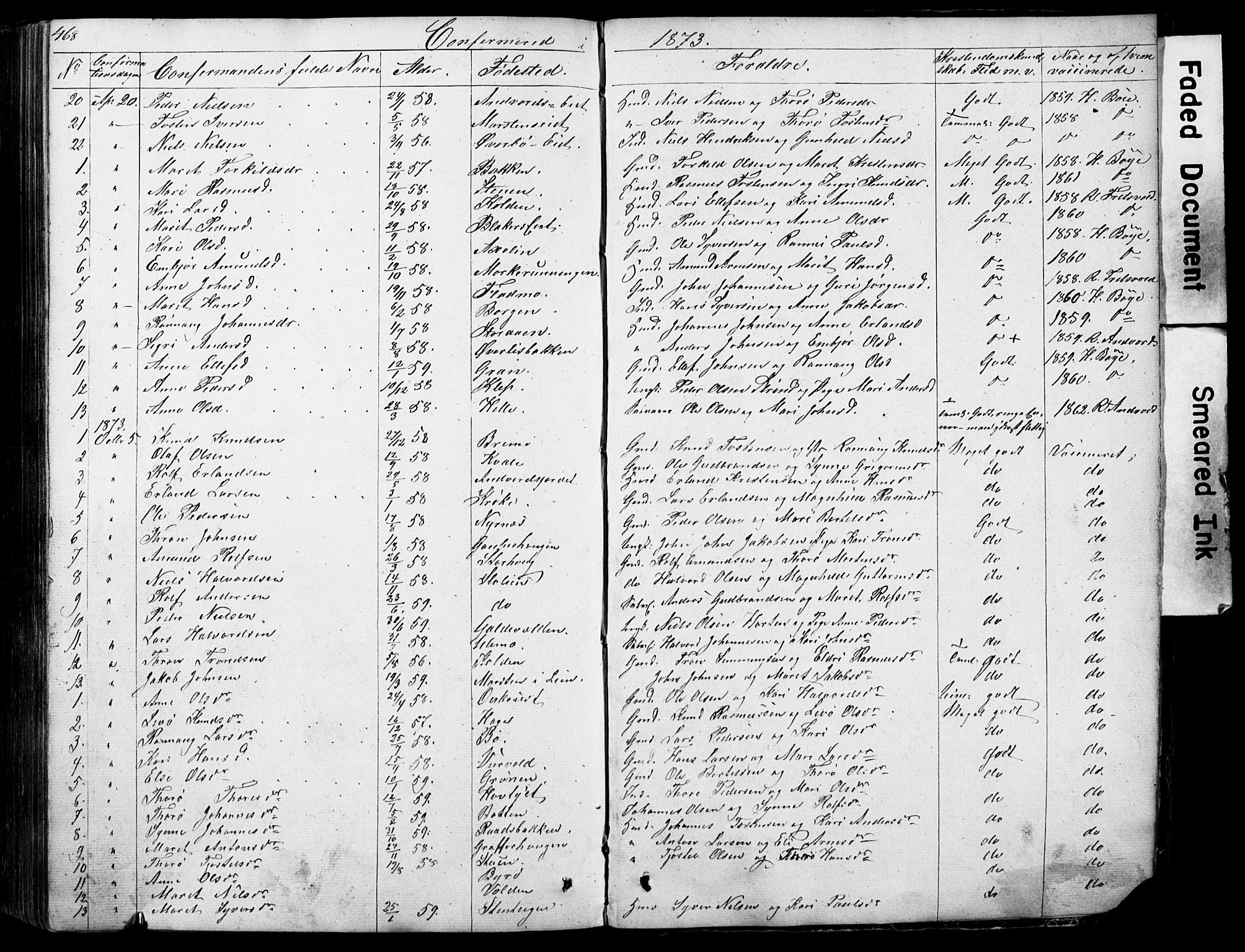 Lom prestekontor, SAH/PREST-070/L/L0012: Parish register (copy) no. 12, 1845-1873, p. 468-469