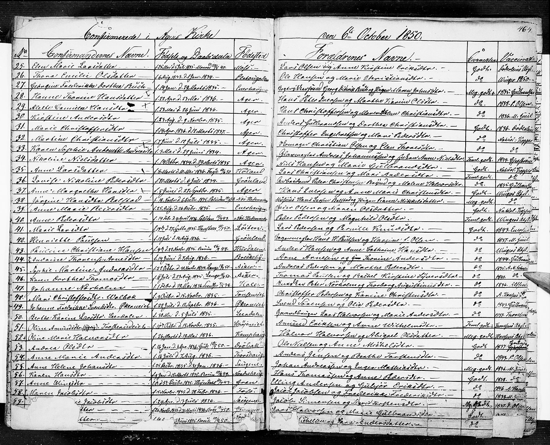 Aker prestekontor kirkebøker, SAO/A-10861/F/L0018: Parish register (official) no. 17, 1829-1852, p. 464