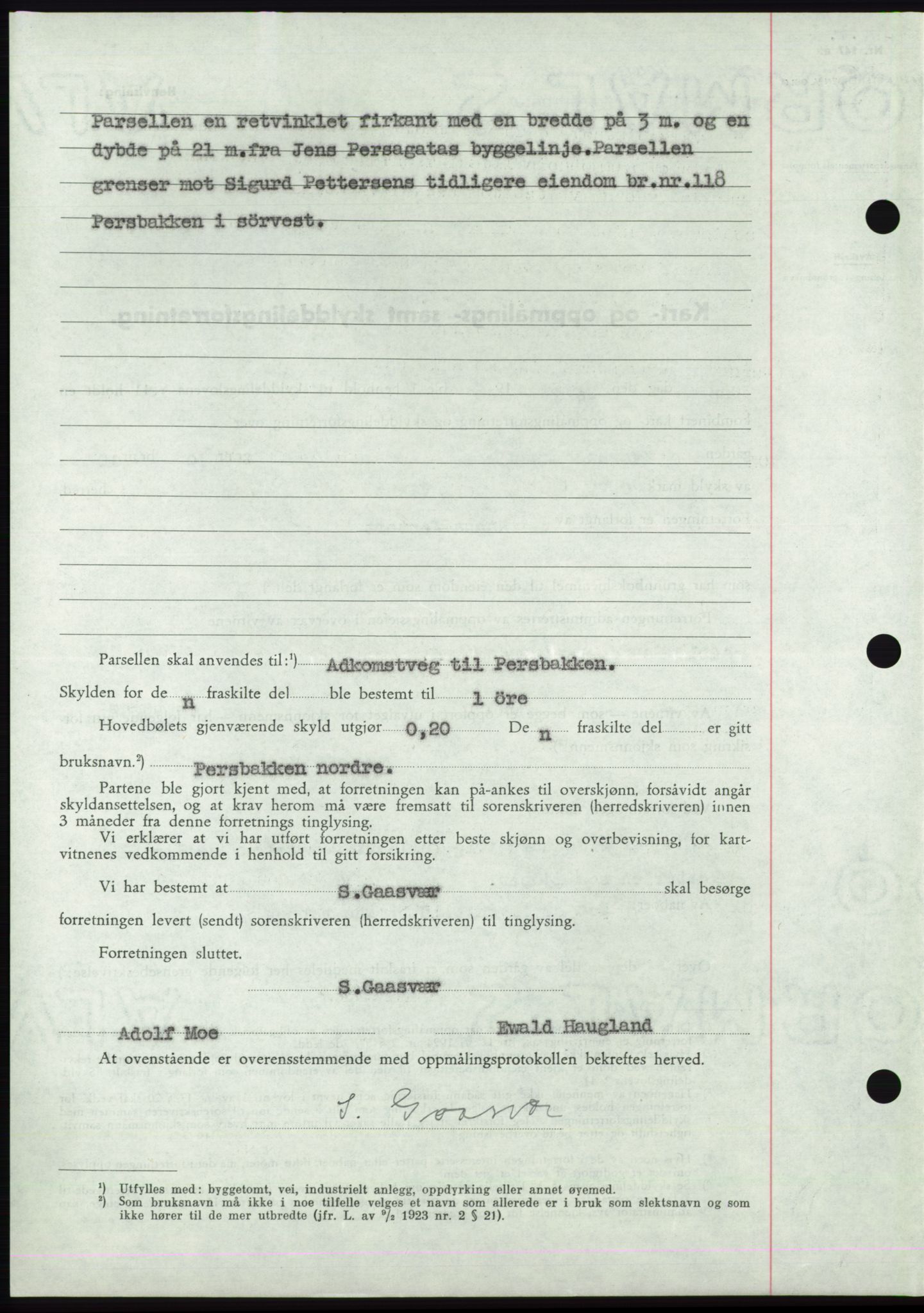 Namdal sorenskriveri, AV/SAT-A-4133/1/2/2C: Mortgage book no. -, 1946-1947, Diary no: : 2066/1946