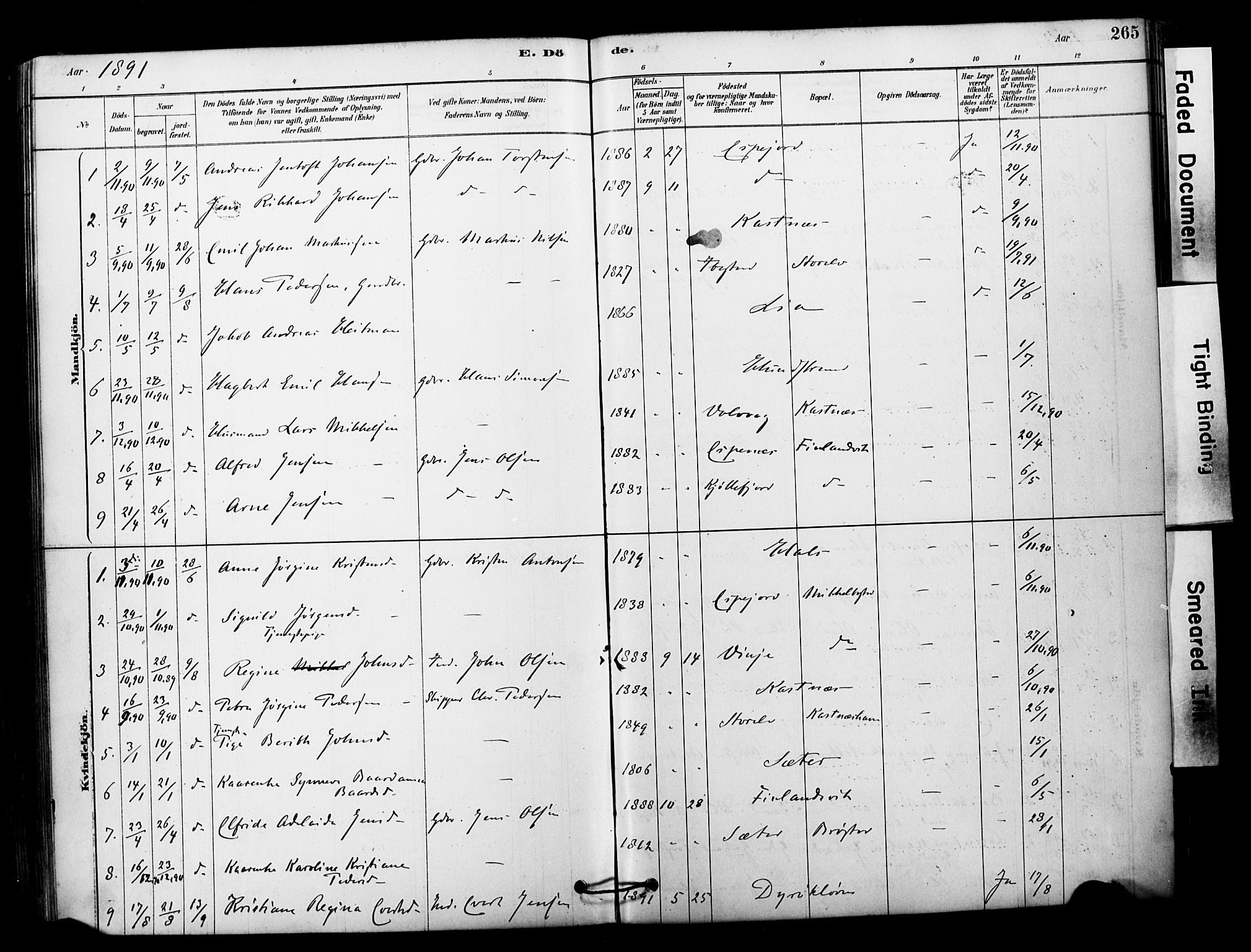 Tranøy sokneprestkontor, SATØ/S-1313/I/Ia/Iaa/L0011kirke: Parish register (official) no. 11, 1878-1904, p. 265