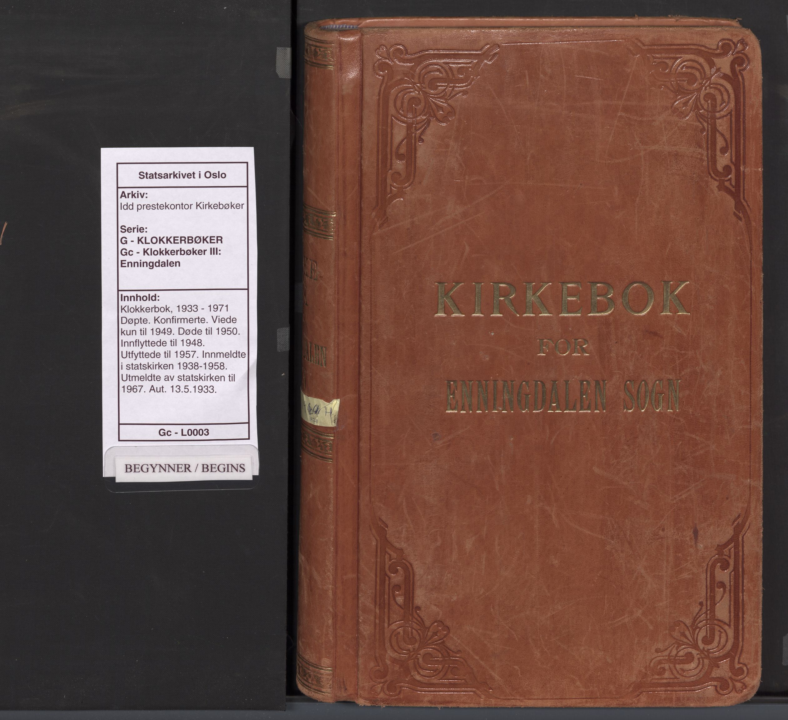 Idd prestekontor Kirkebøker, AV/SAO-A-10911/G/Gc/L0003: Parish register (copy) no. III 3, 1933-1971