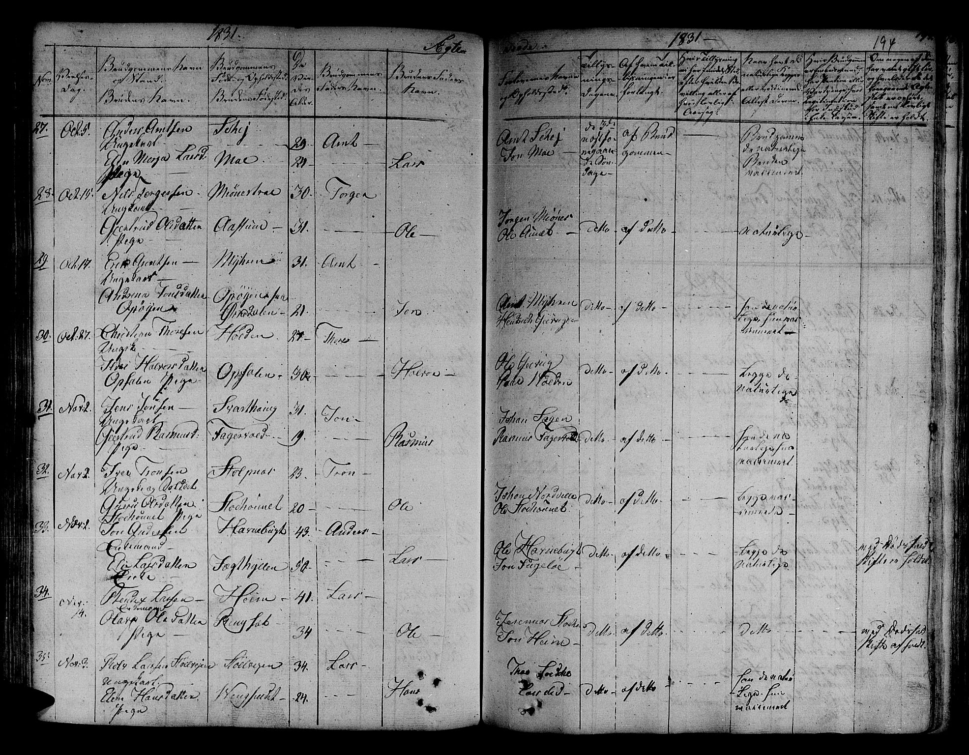 Ministerialprotokoller, klokkerbøker og fødselsregistre - Sør-Trøndelag, SAT/A-1456/630/L0492: Parish register (official) no. 630A05, 1830-1840, p. 194