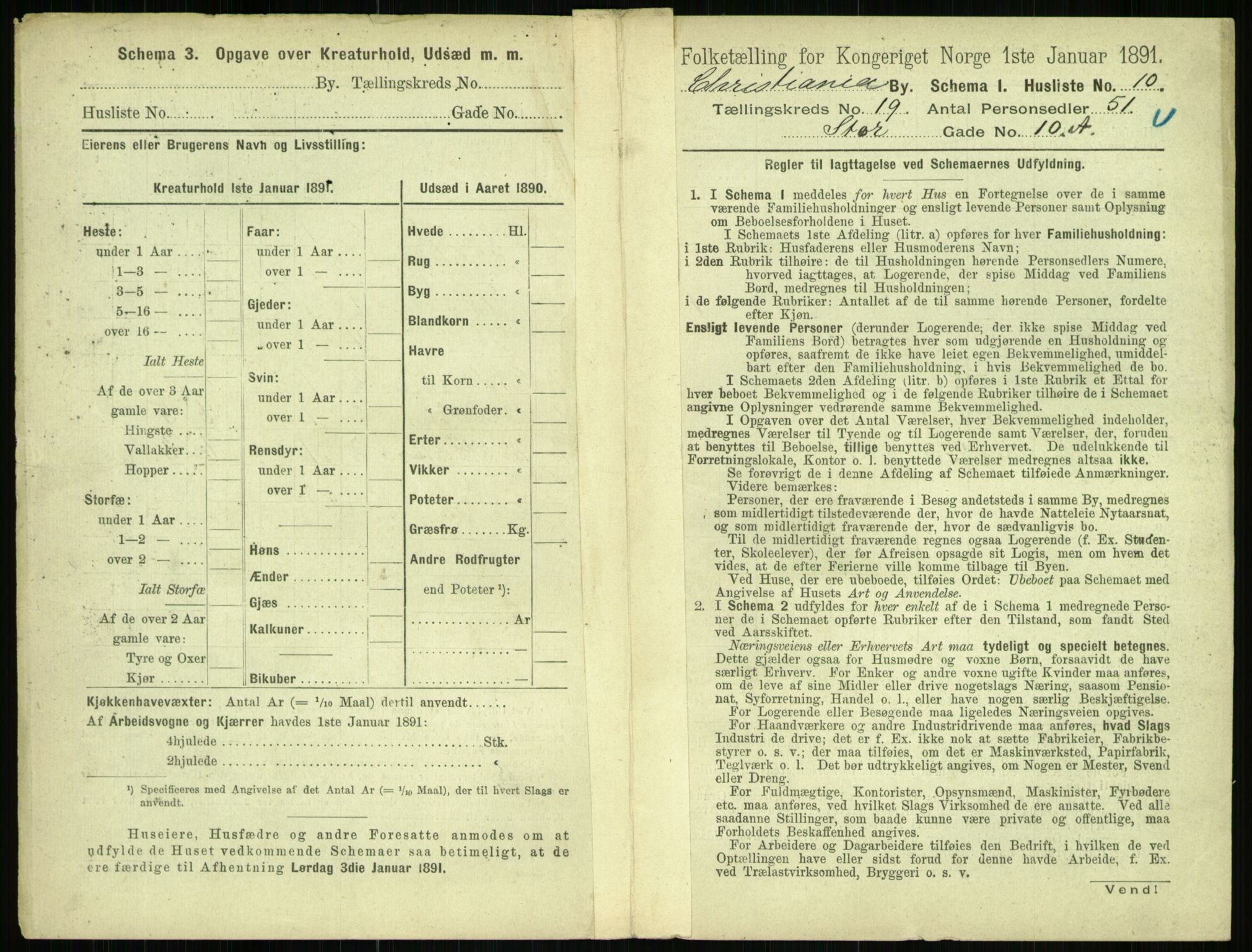 RA, 1891 census for 0301 Kristiania, 1891, p. 9507