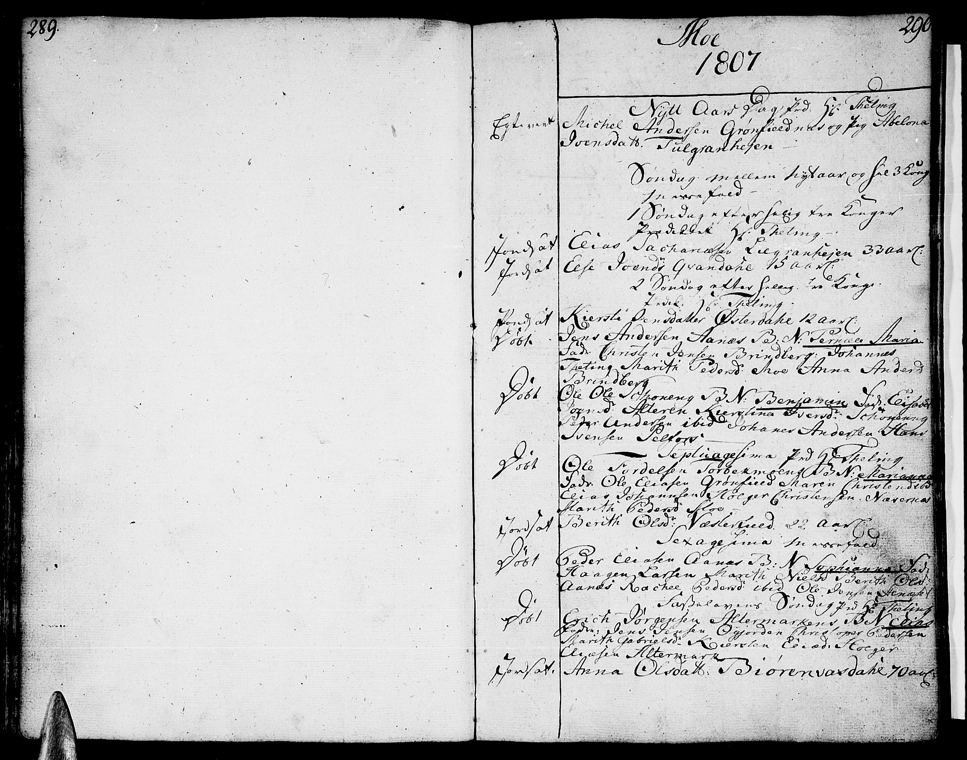 Ministerialprotokoller, klokkerbøker og fødselsregistre - Nordland, SAT/A-1459/825/L0351: Parish register (official) no. 825A06 /2, 1807-1819, p. 289-290