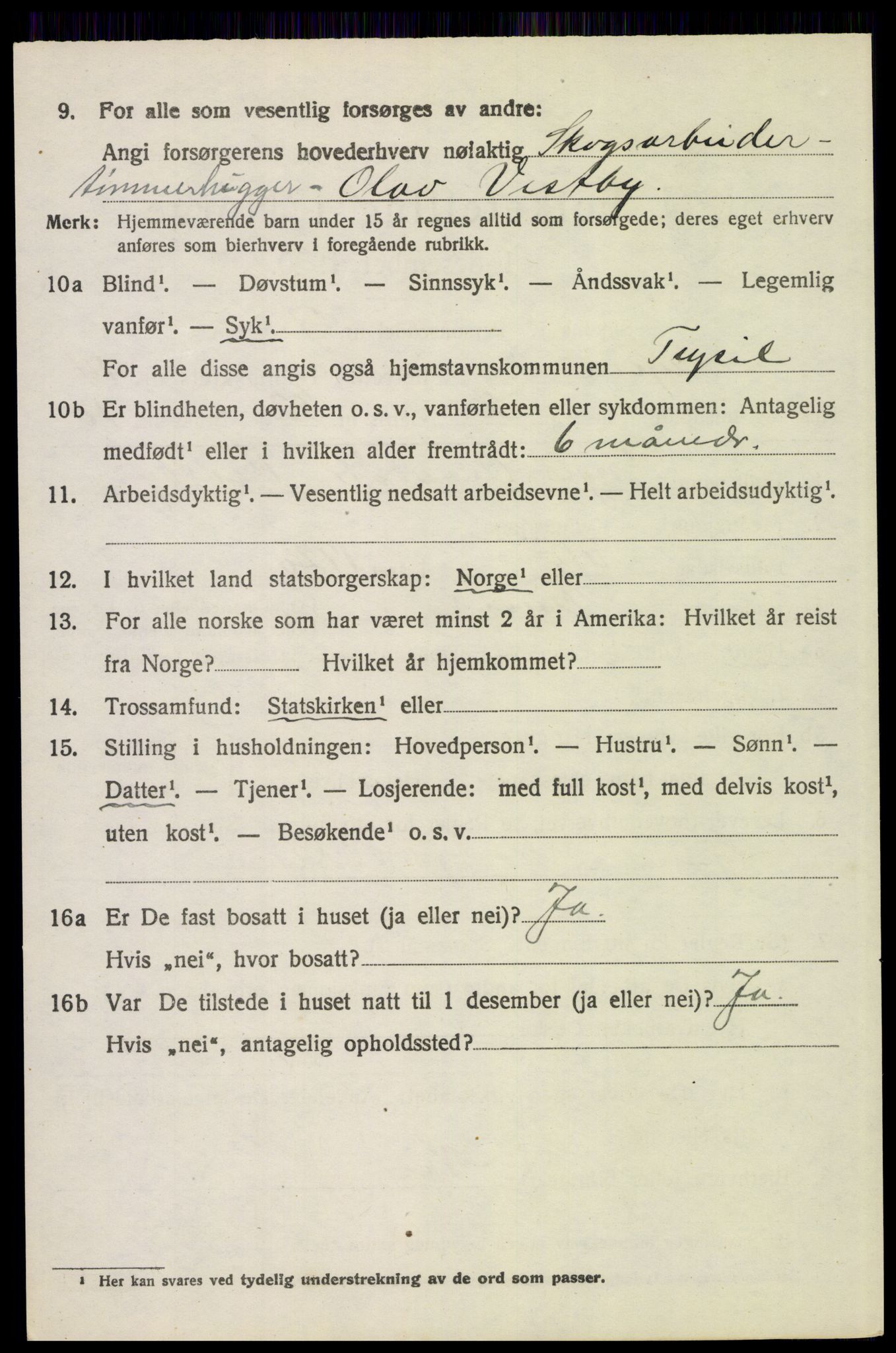 SAH, 1920 census for Trysil, 1920, p. 7896