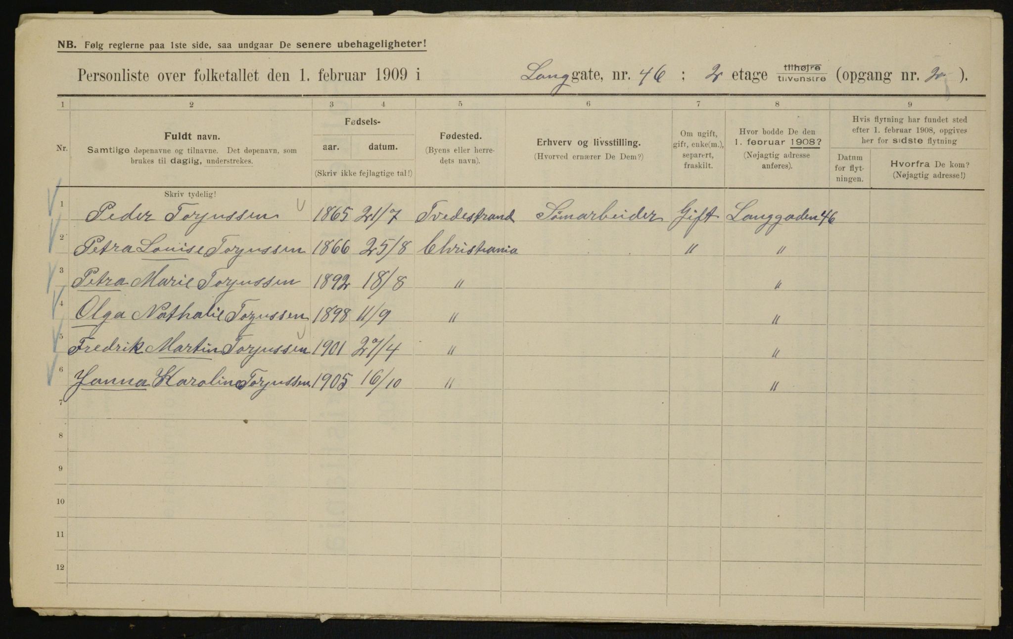 OBA, Municipal Census 1909 for Kristiania, 1909, p. 51942