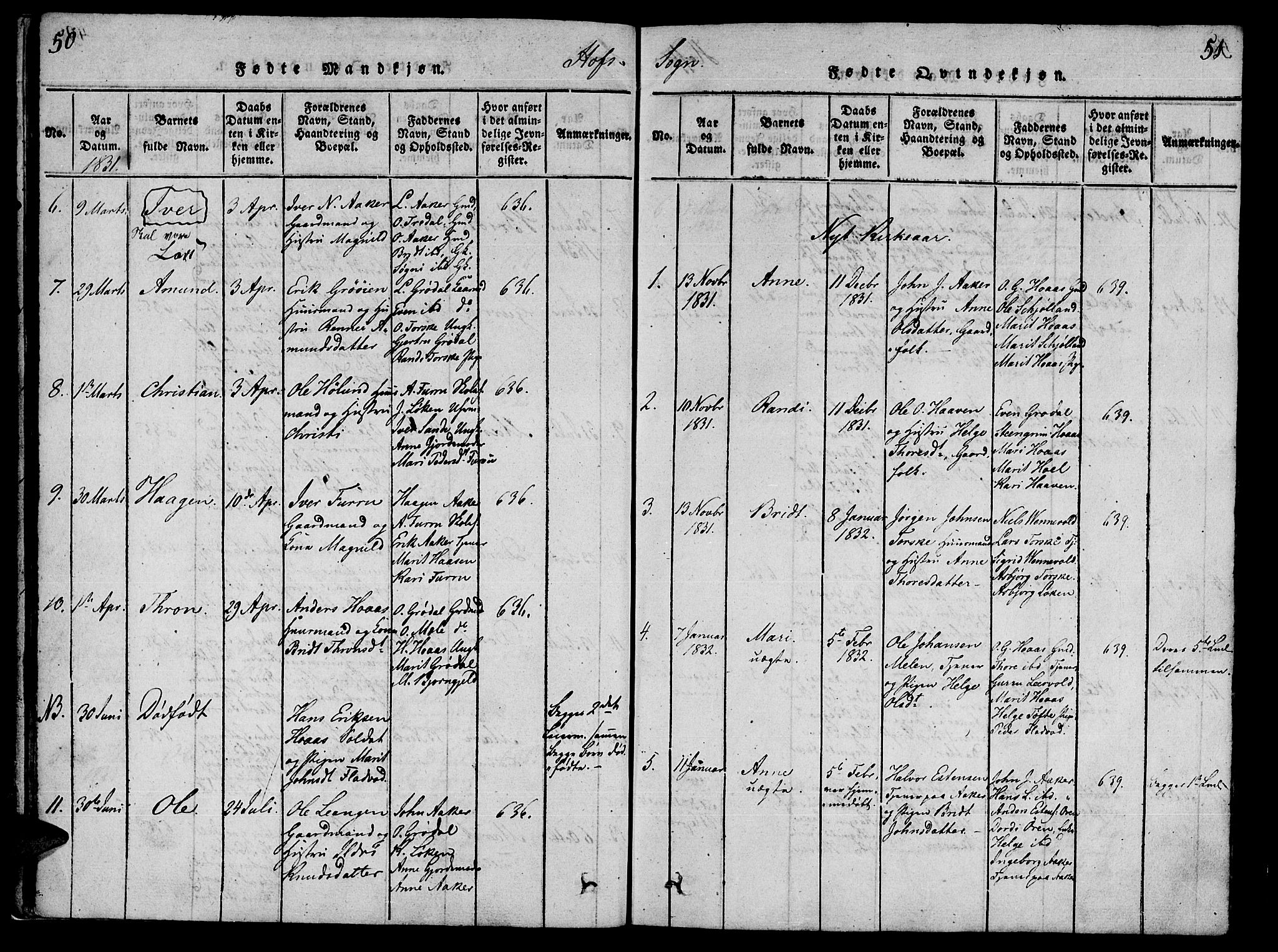 Ministerialprotokoller, klokkerbøker og fødselsregistre - Møre og Romsdal, SAT/A-1454/590/L1009: Parish register (official) no. 590A03 /1, 1819-1832, p. 50-51