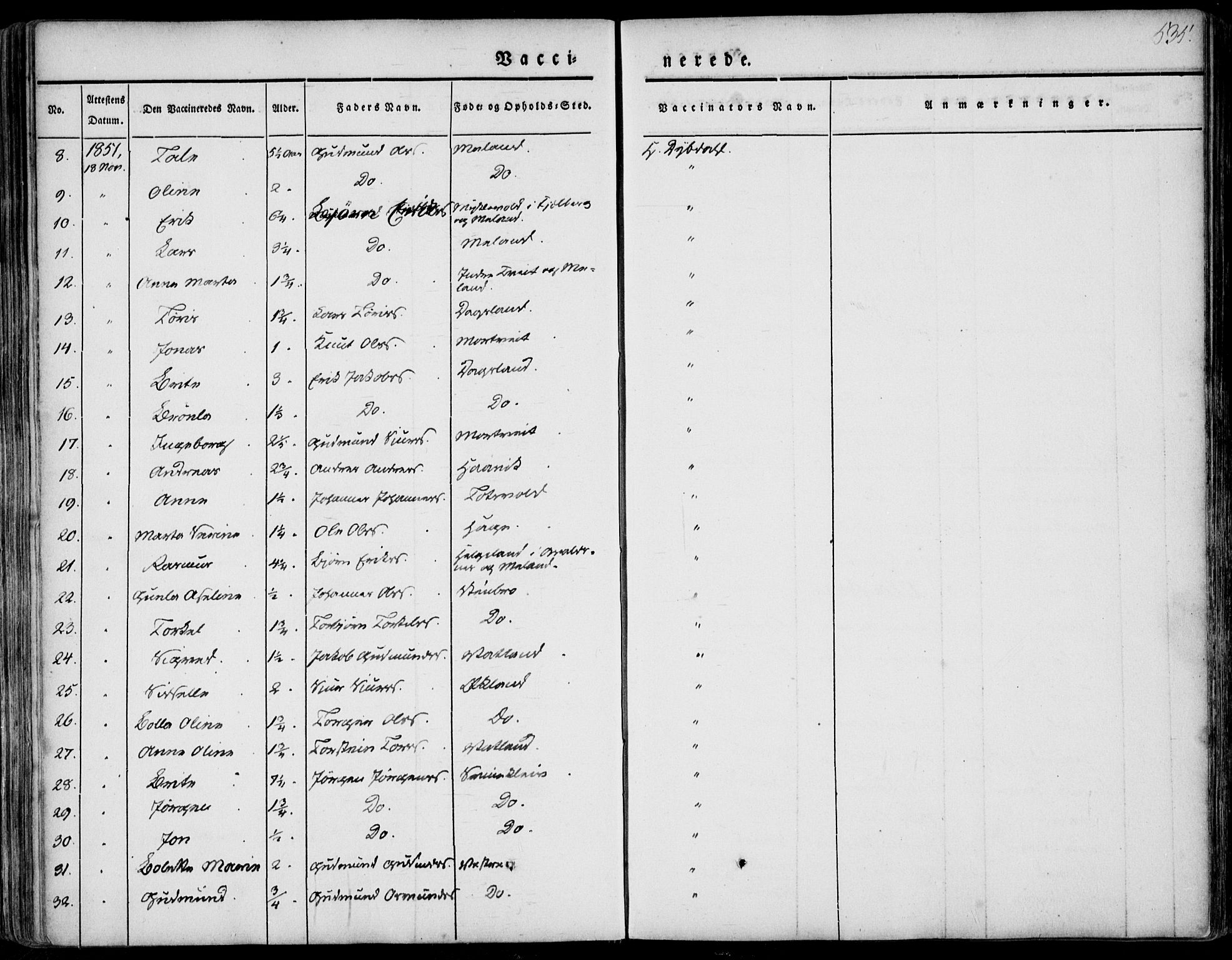 Skjold sokneprestkontor, AV/SAST-A-101847/H/Ha/Haa/L0006: Parish register (official) no. A 6.2, 1835-1858, p. 535