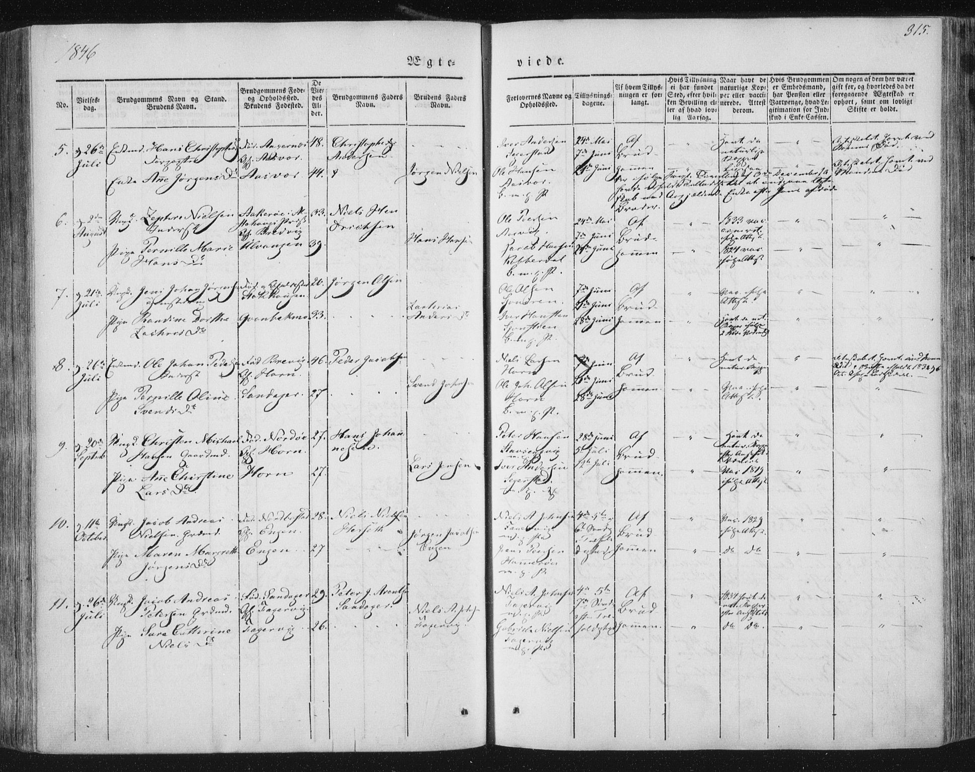 Ministerialprotokoller, klokkerbøker og fødselsregistre - Nordland, AV/SAT-A-1459/838/L0549: Parish register (official) no. 838A07, 1840-1854, p. 315