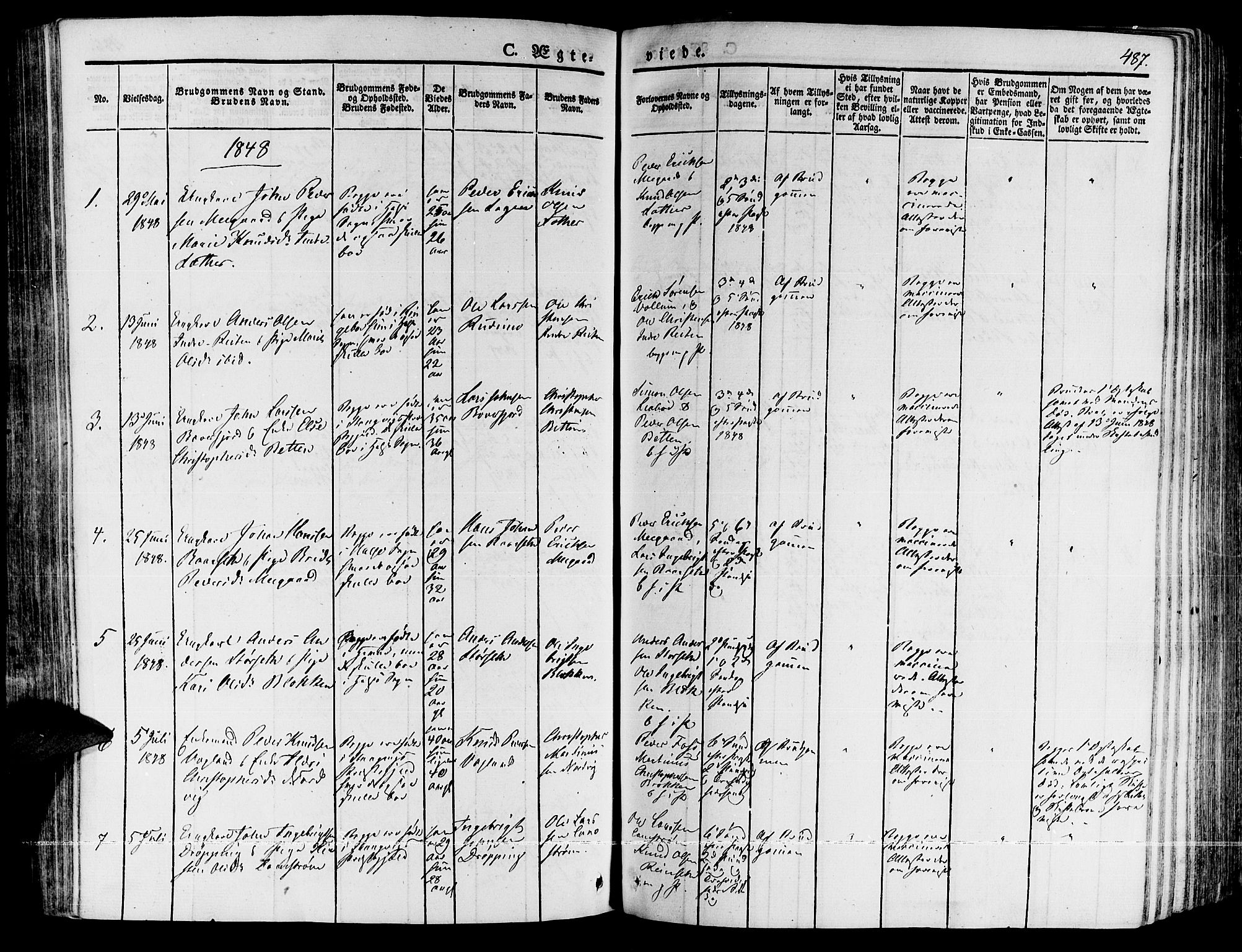 Ministerialprotokoller, klokkerbøker og fødselsregistre - Møre og Romsdal, AV/SAT-A-1454/592/L1025: Parish register (official) no. 592A03 /2, 1831-1849, p. 487