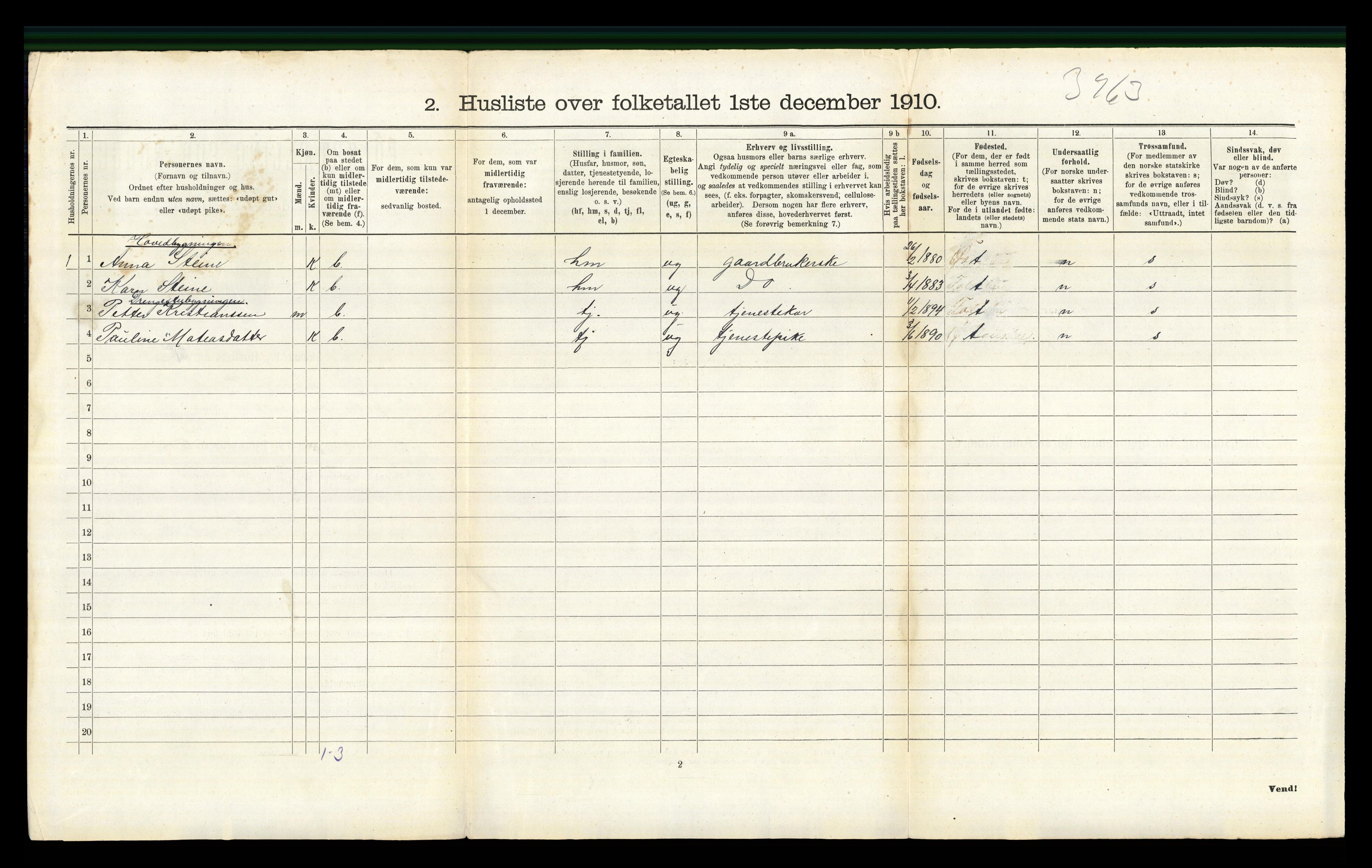 RA, 1910 census for Østre Gausdal, 1910, p. 321