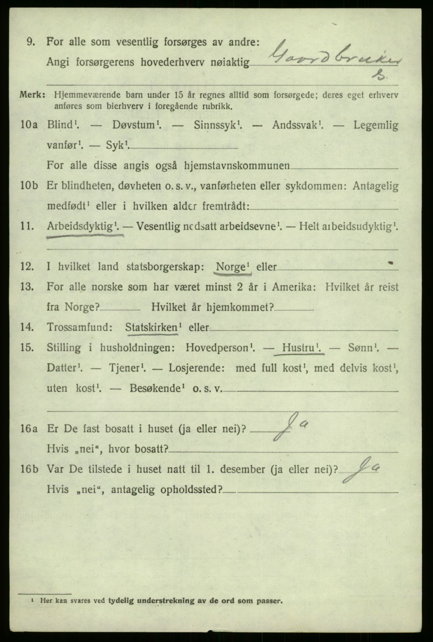 SAB, 1920 census for Kyrkjebø, 1920, p. 2920