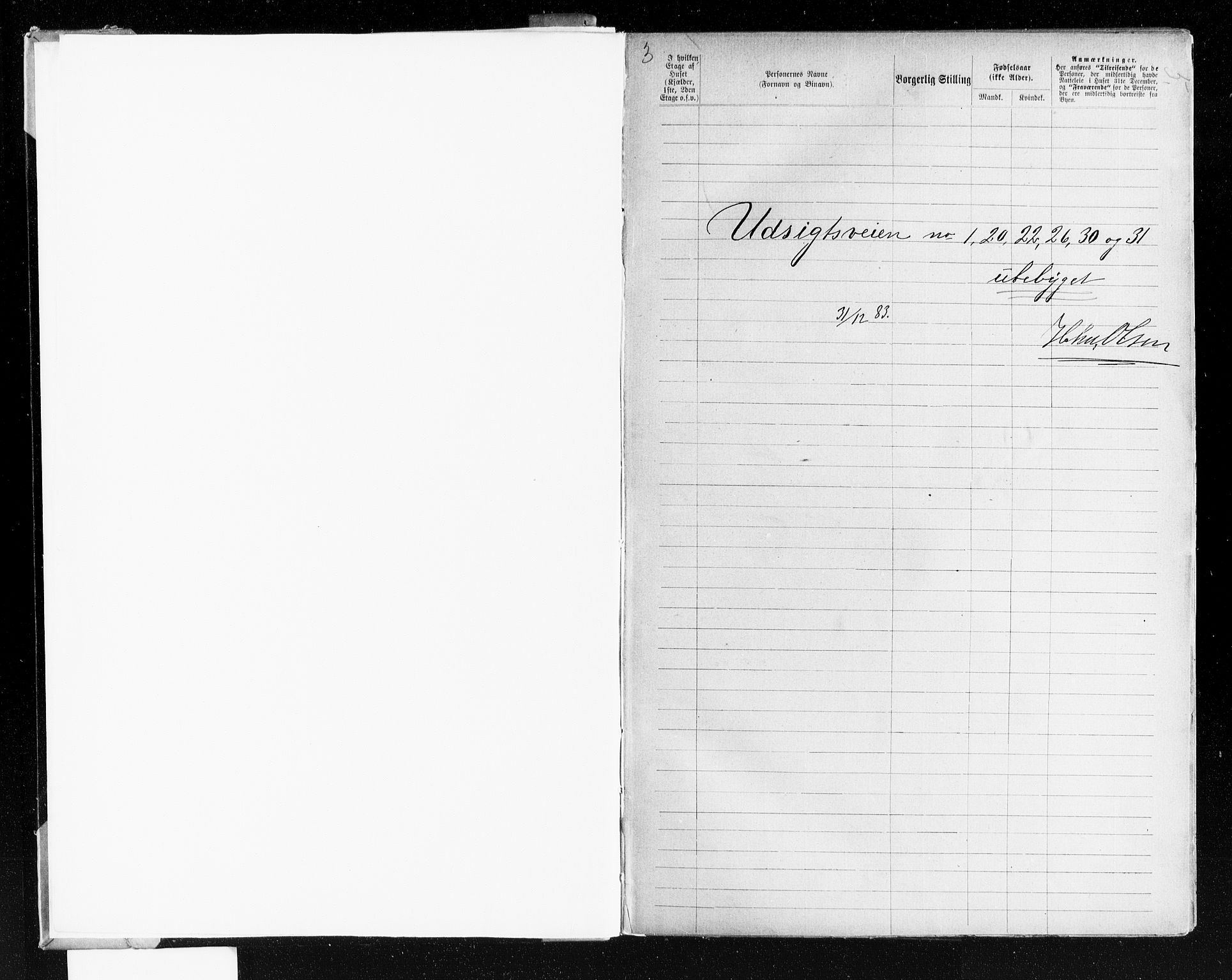 OBA, Municipal Census 1883 for Kristiania, 1883, p. 5039