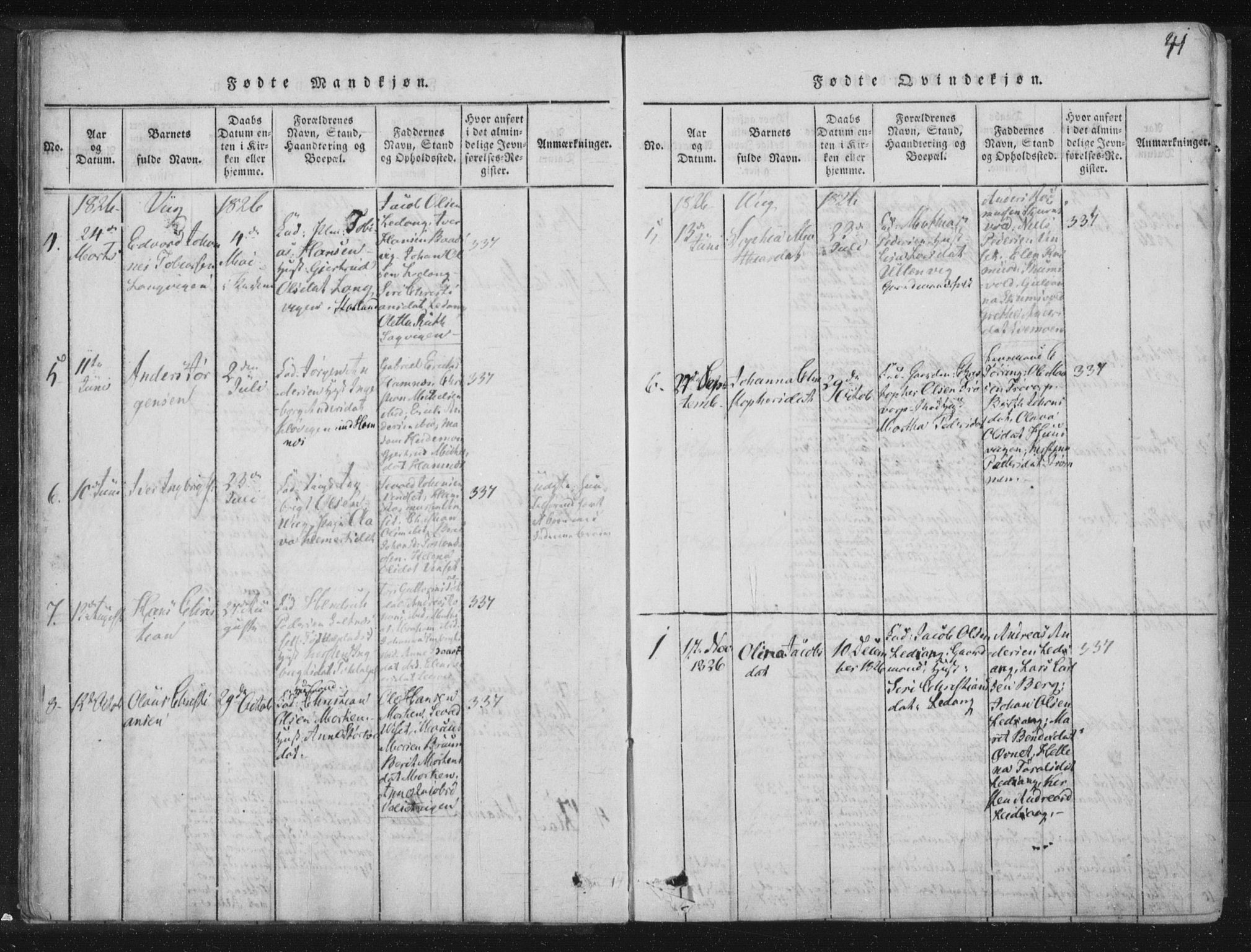 Ministerialprotokoller, klokkerbøker og fødselsregistre - Nord-Trøndelag, SAT/A-1458/773/L0609: Parish register (official) no. 773A03 /2, 1815-1830, p. 41