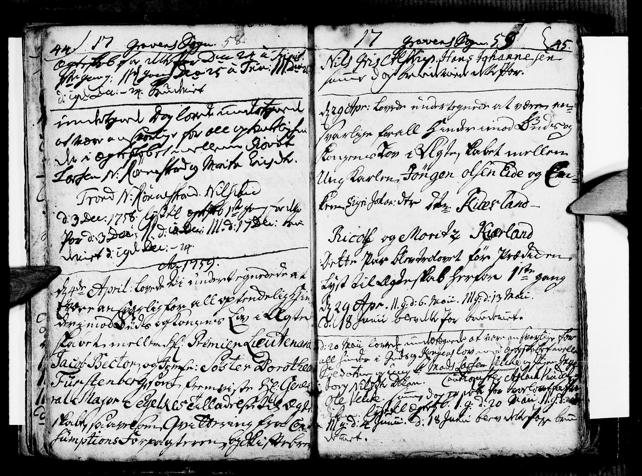Ulvik sokneprestembete, SAB/A-78801/H/Haa: Parish register (official) no. A 9, 1743-1792, p. 44-45
