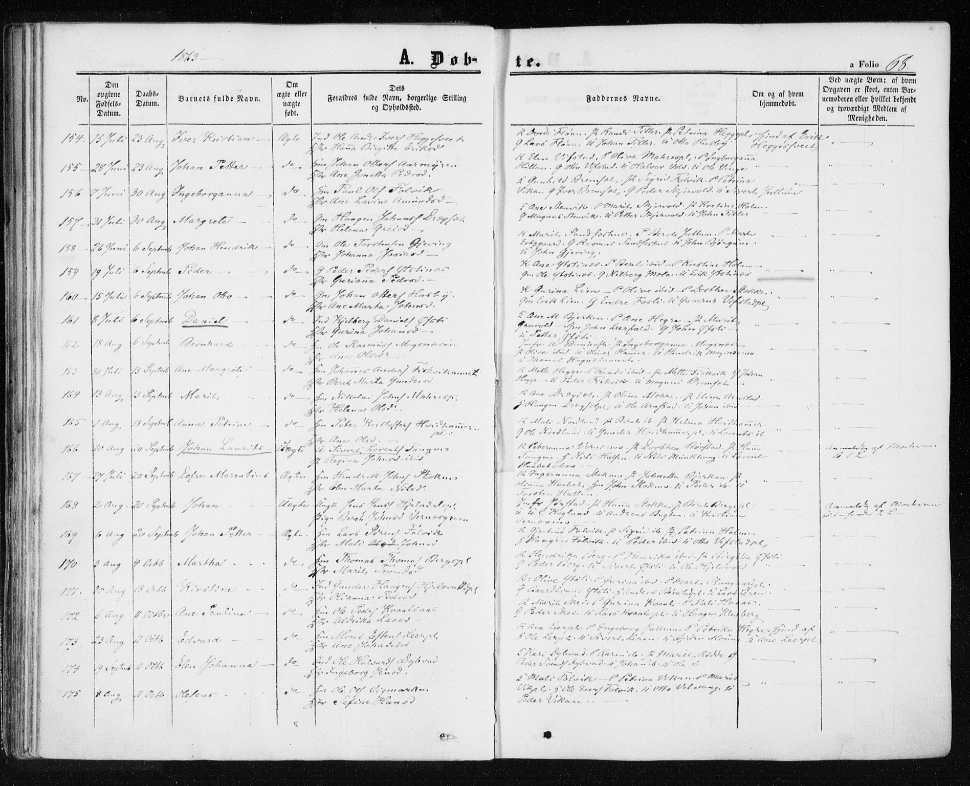 Ministerialprotokoller, klokkerbøker og fødselsregistre - Nord-Trøndelag, SAT/A-1458/709/L0075: Parish register (official) no. 709A15, 1859-1870, p. 68