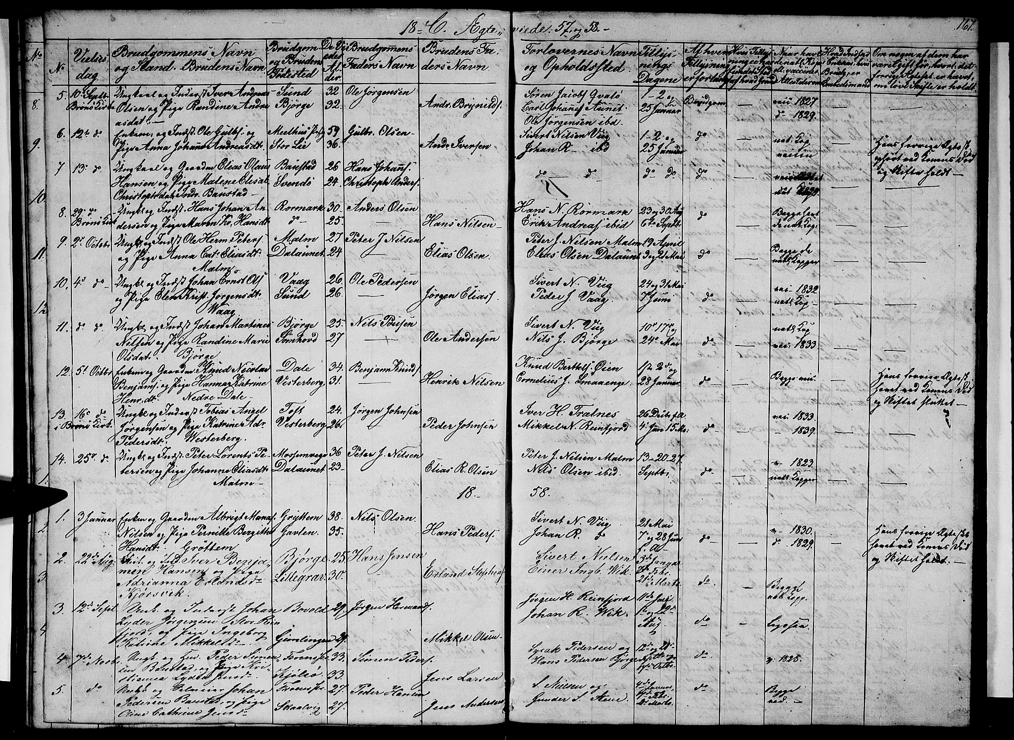 Ministerialprotokoller, klokkerbøker og fødselsregistre - Nordland, SAT/A-1459/812/L0187: Parish register (copy) no. 812C05, 1850-1883, p. 167