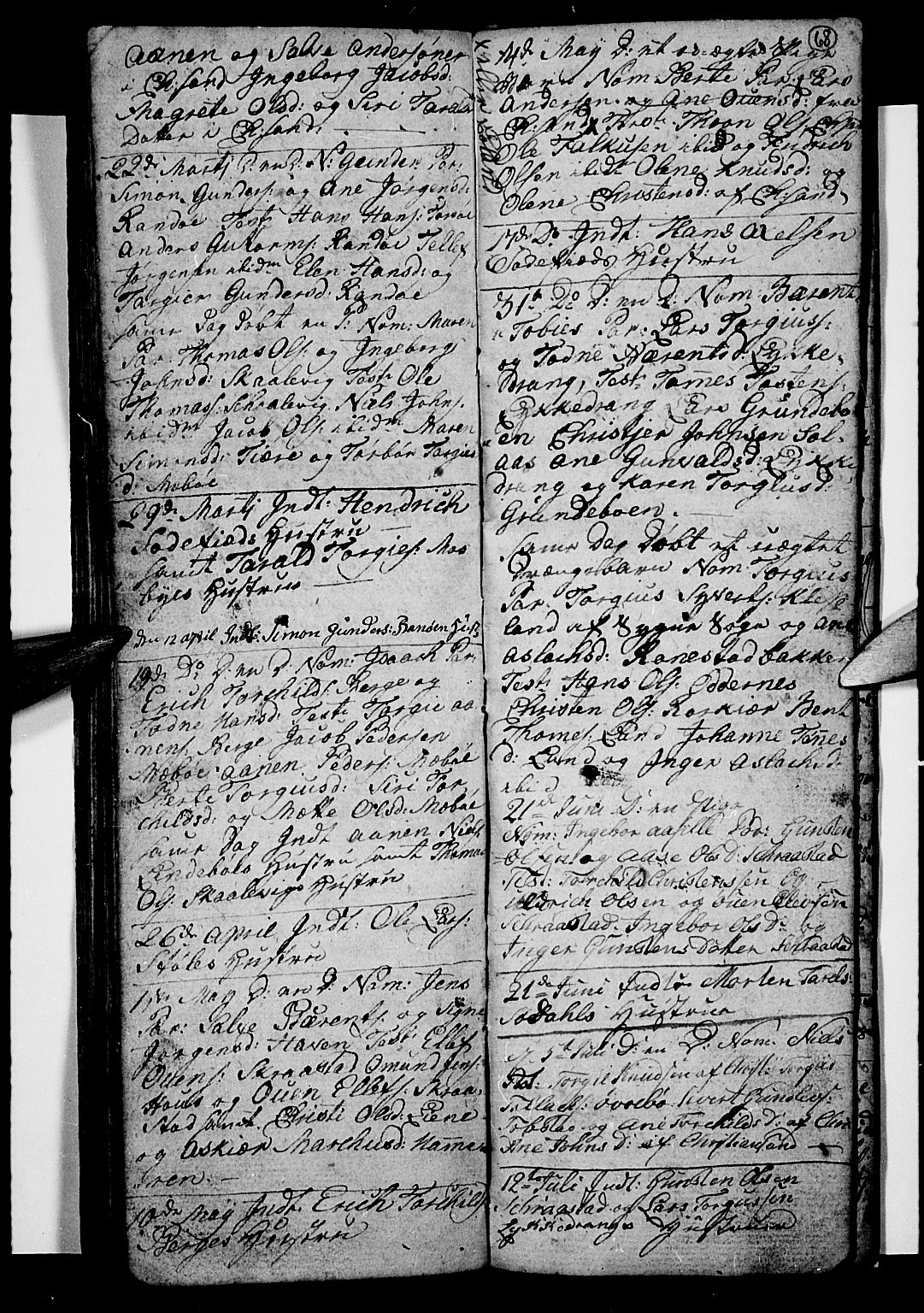 Oddernes sokneprestkontor, AV/SAK-1111-0033/F/Fb/Fba/L0002: Parish register (copy) no. B 2, 1791-1806, p. 68