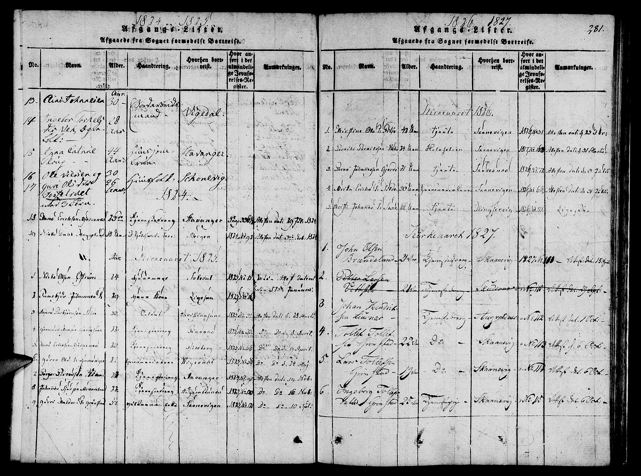 Etne sokneprestembete, AV/SAB-A-75001/H/Haa: Parish register (official) no. A 6, 1815-1831, p. 281