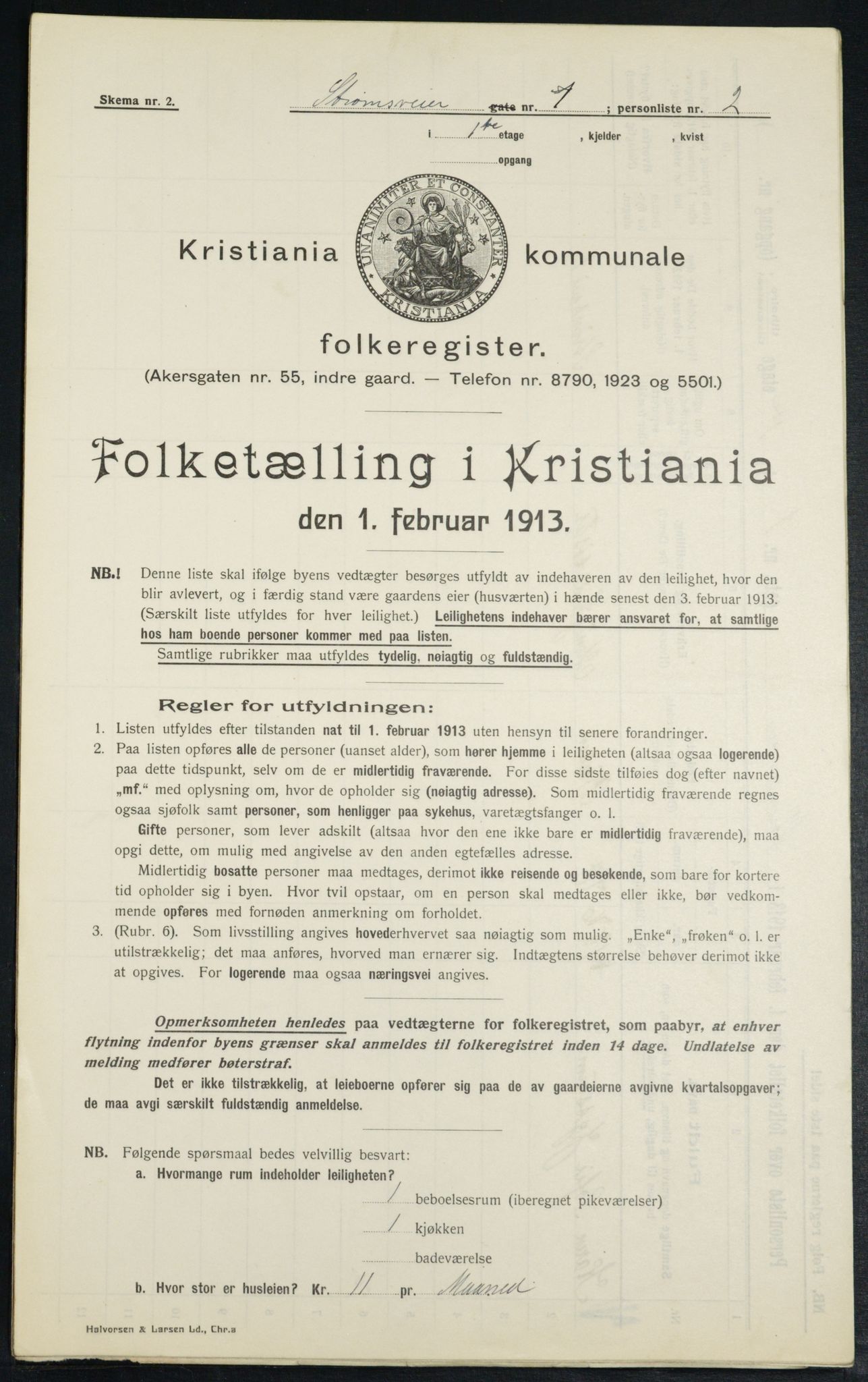 OBA, Municipal Census 1913 for Kristiania, 1913, p. 104035