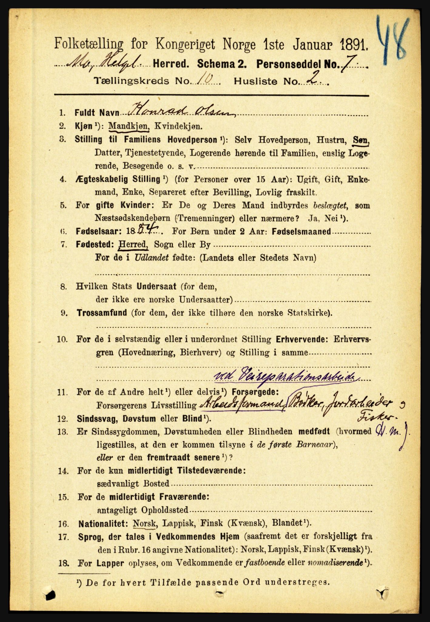 RA, 1891 census for 1833 Mo, 1891, p. 3951