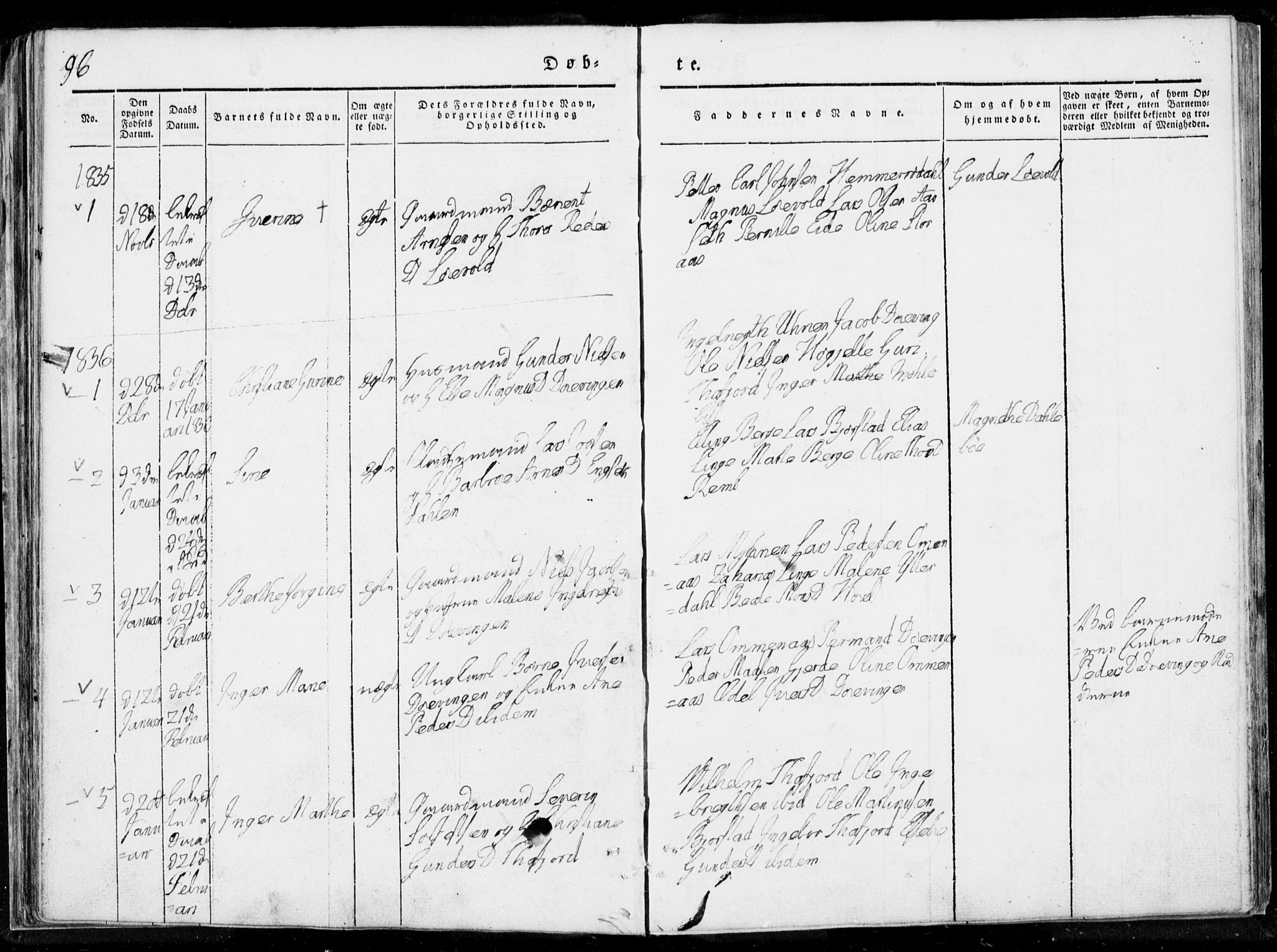 Ministerialprotokoller, klokkerbøker og fødselsregistre - Møre og Romsdal, AV/SAT-A-1454/519/L0247: Parish register (official) no. 519A06, 1827-1846, p. 96