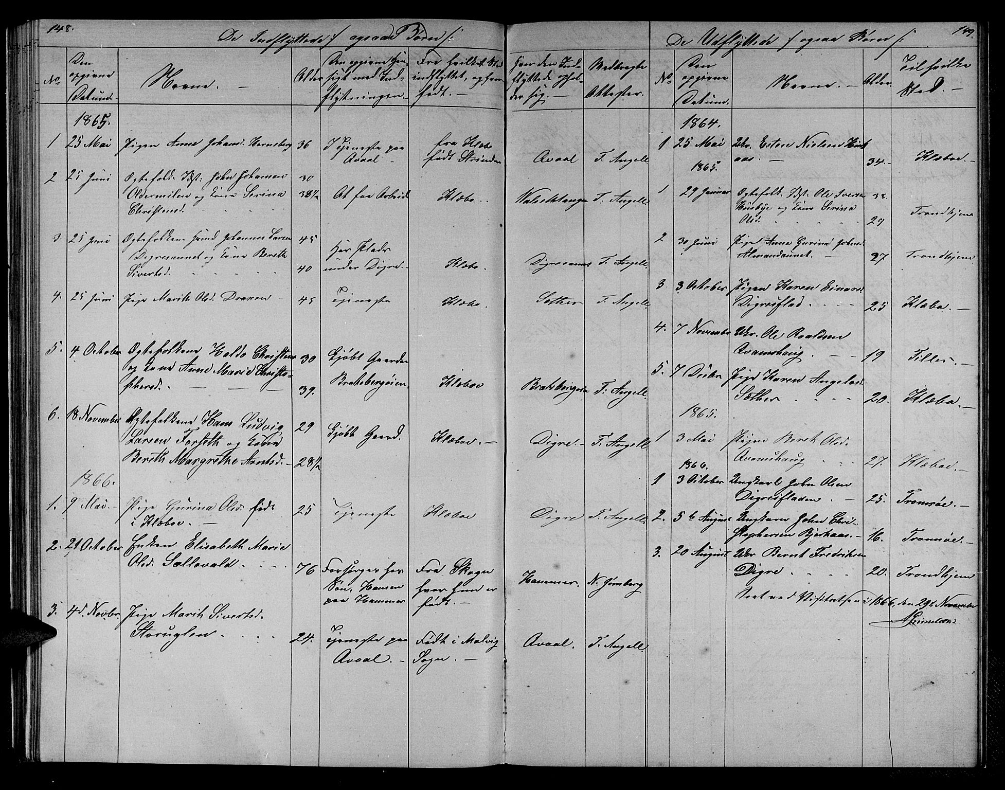 Ministerialprotokoller, klokkerbøker og fødselsregistre - Sør-Trøndelag, SAT/A-1456/608/L0340: Parish register (copy) no. 608C06, 1864-1889, p. 148-149