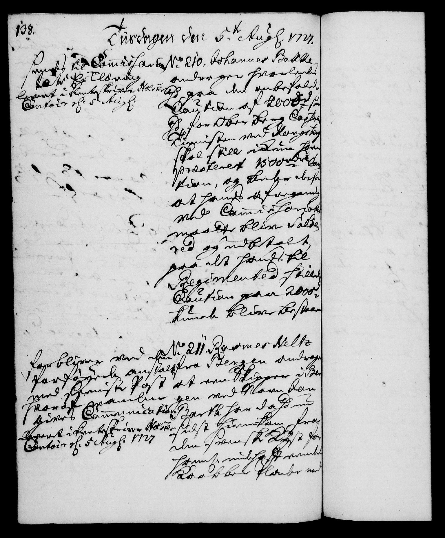 Rentekammeret, Kammerkanselliet, RA/EA-3111/G/Gh/Gha/L0009: Norsk ekstraktmemorialprotokoll (merket RK 53.54), 1726-1728, p. 138