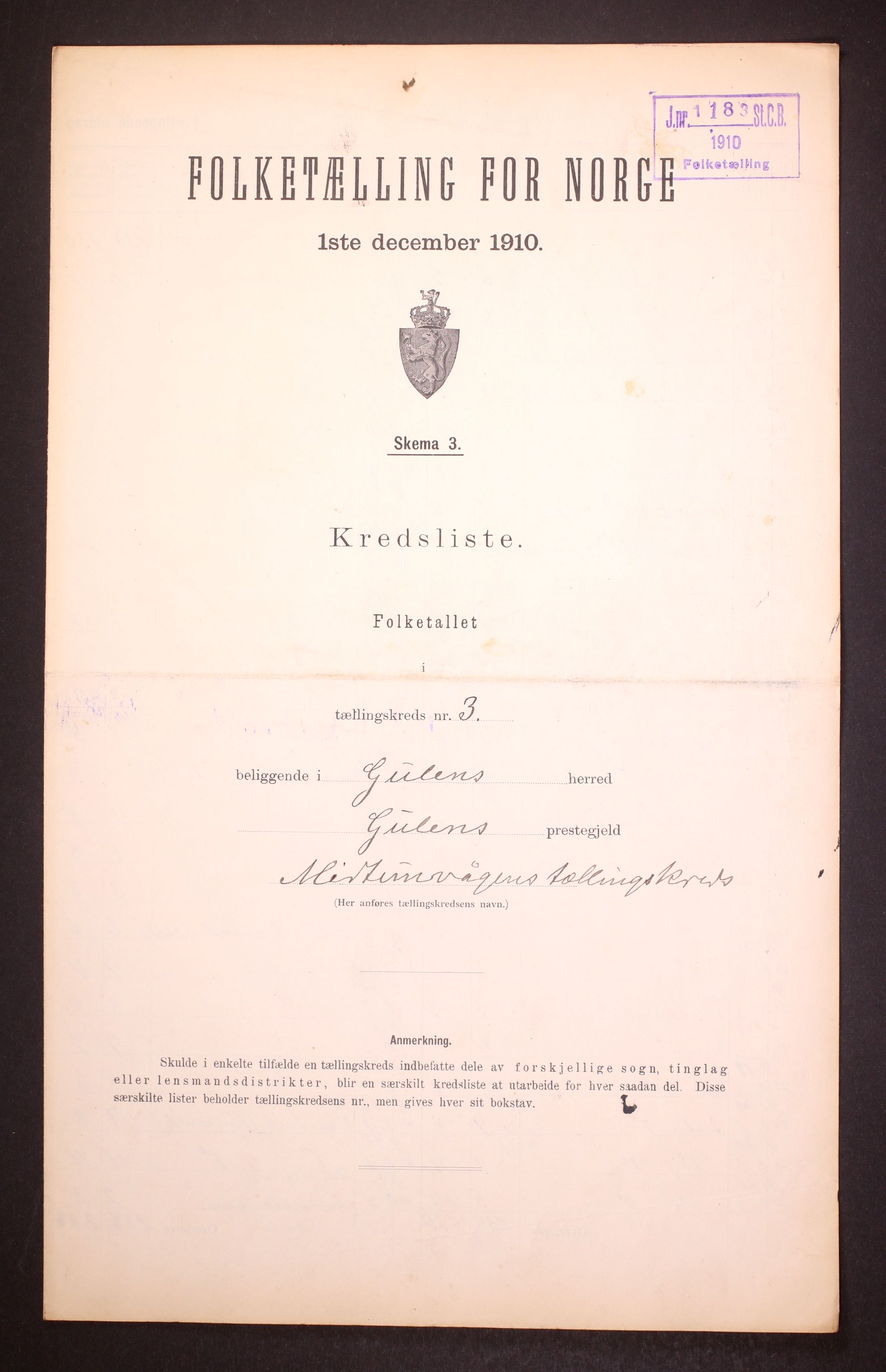 RA, 1910 census for Gulen, 1910, p. 10