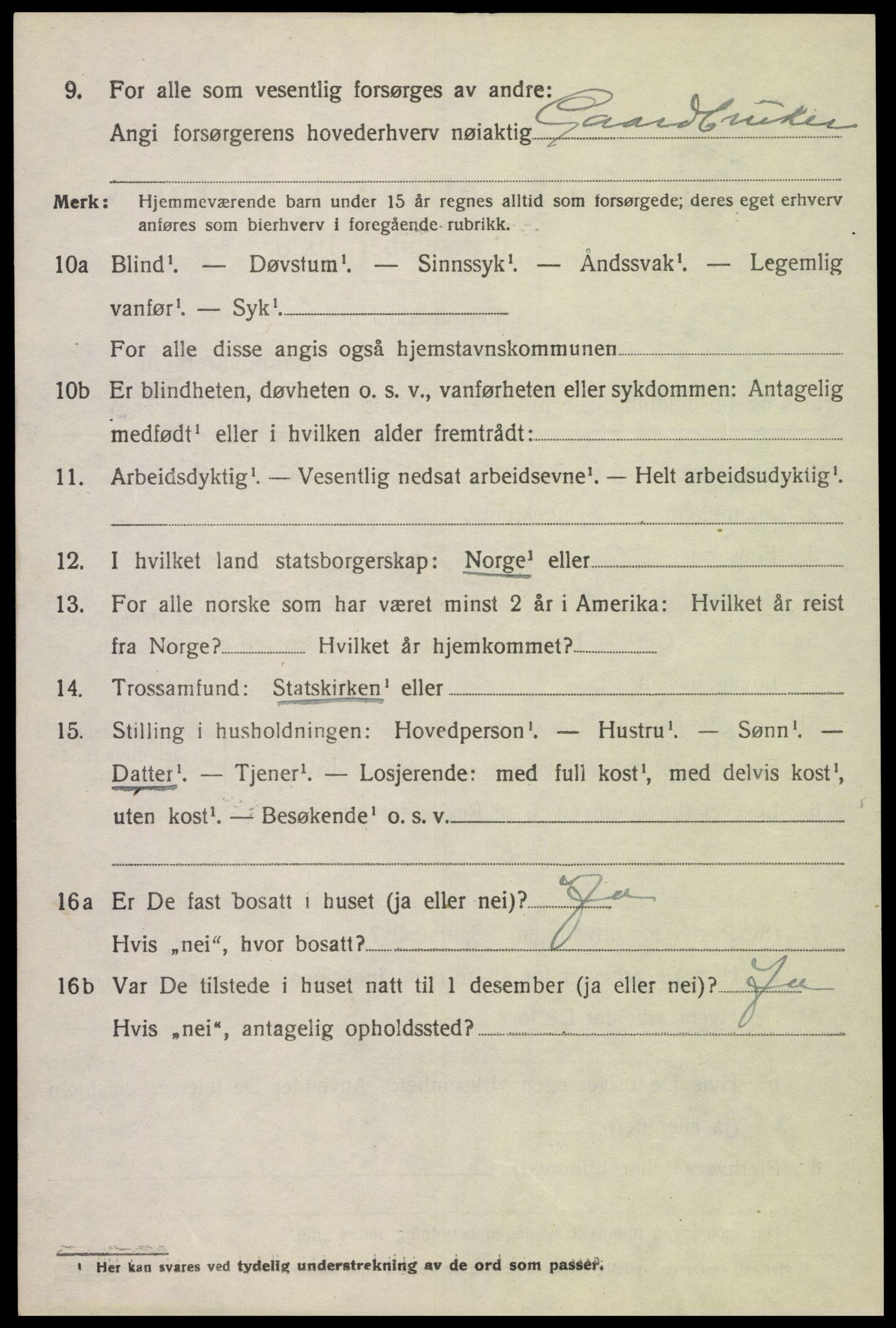 SAK, 1920 census for Bakke, 1920, p. 3105