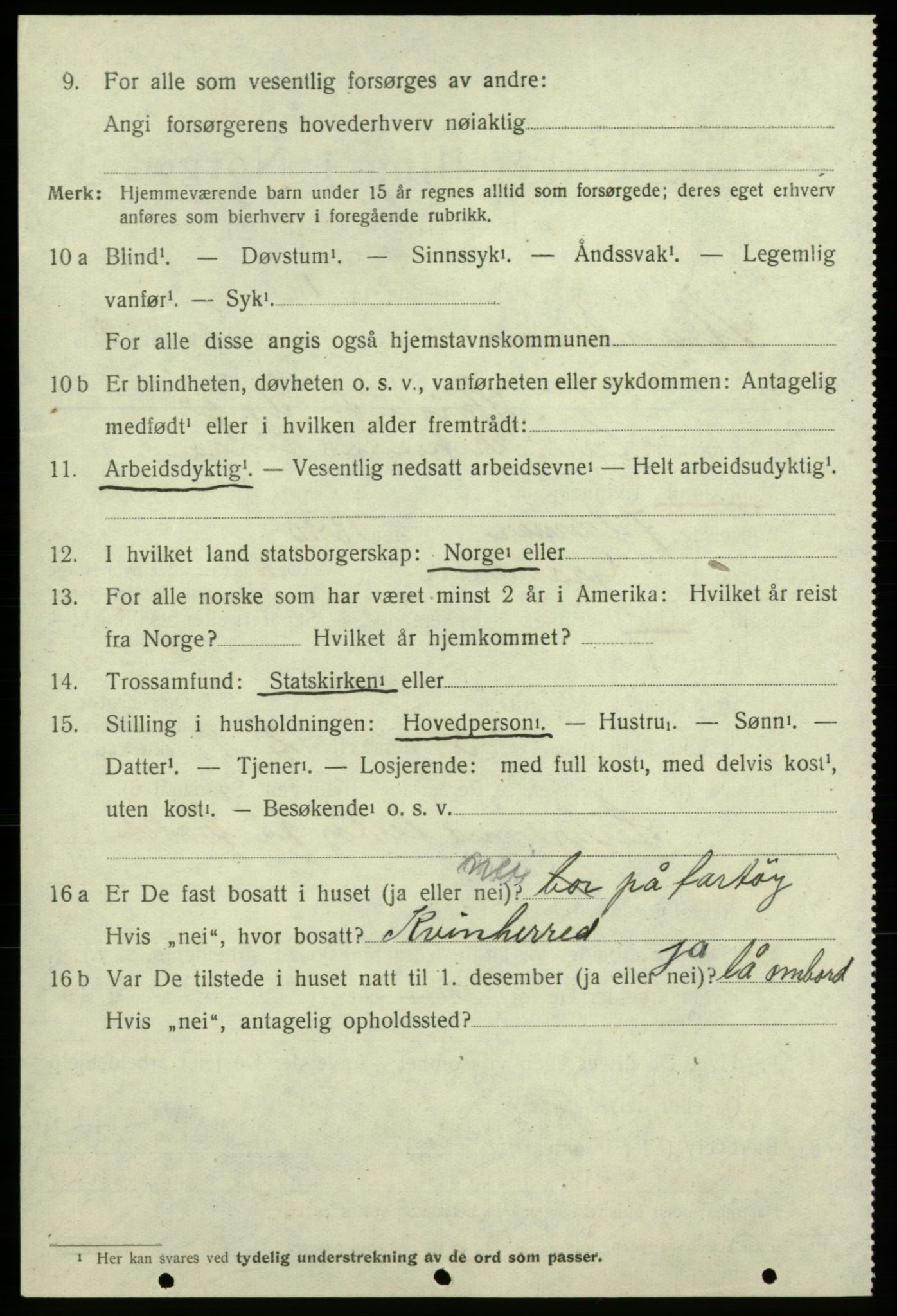 SAB, 1920 census for Strandebarm, 1920, p. 1869