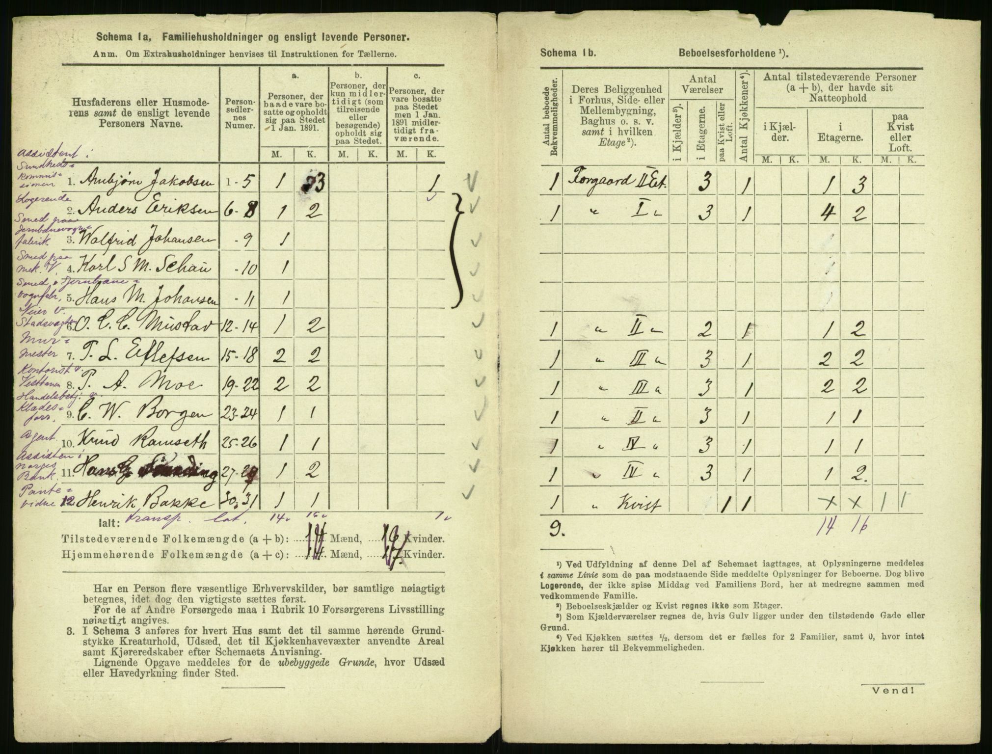 RA, 1891 census for 0301 Kristiania, 1891, p. 25519