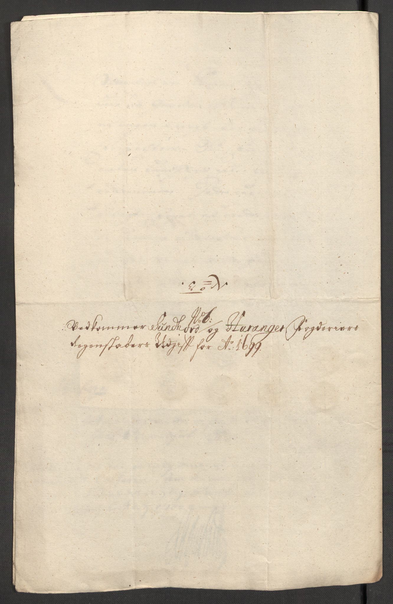 Rentekammeret inntil 1814, Reviderte regnskaper, Fogderegnskap, AV/RA-EA-4092/R48/L2978: Fogderegnskap Sunnhordland og Hardanger, 1699, p. 384