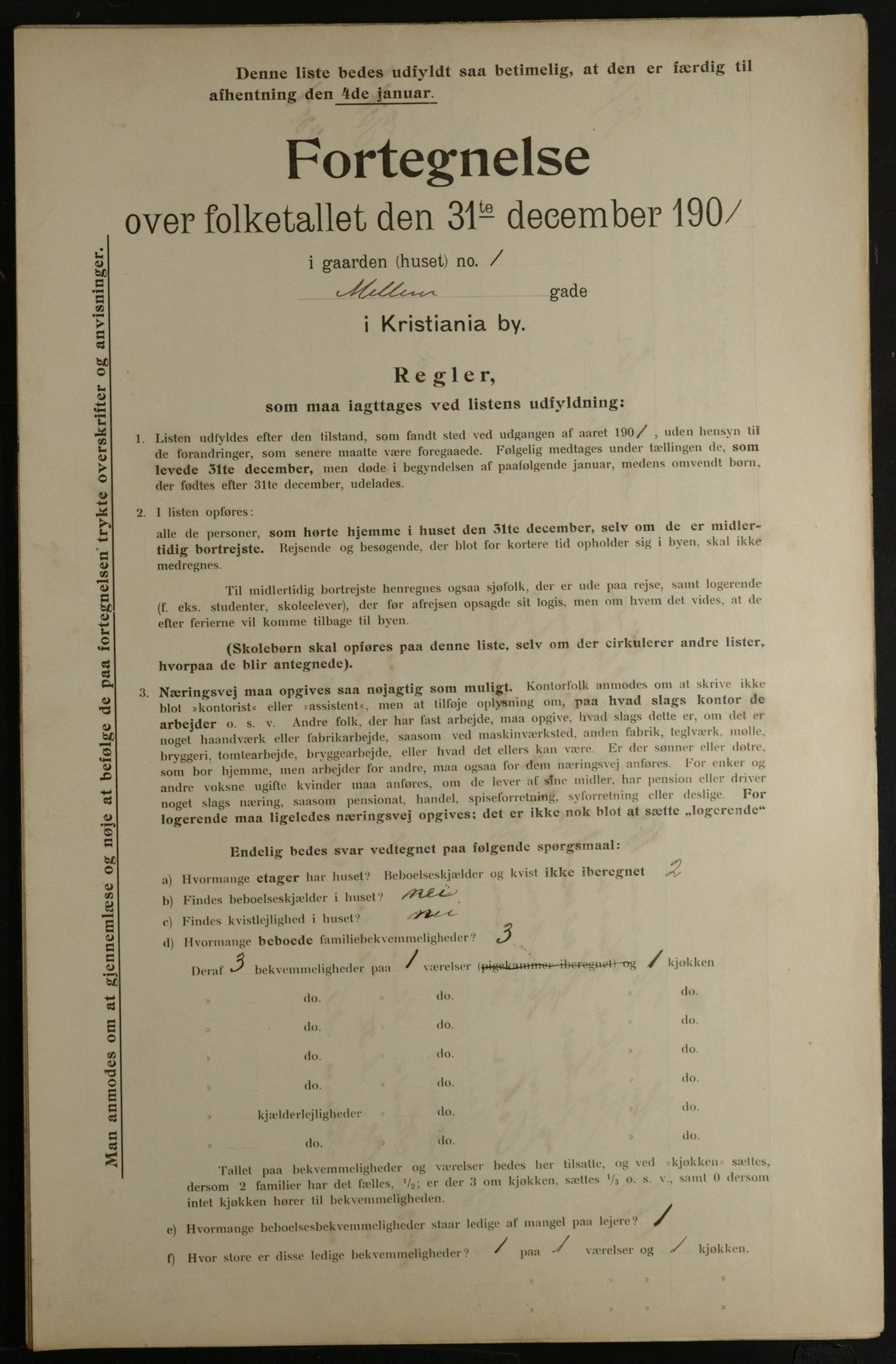 OBA, Municipal Census 1901 for Kristiania, 1901, p. 10010