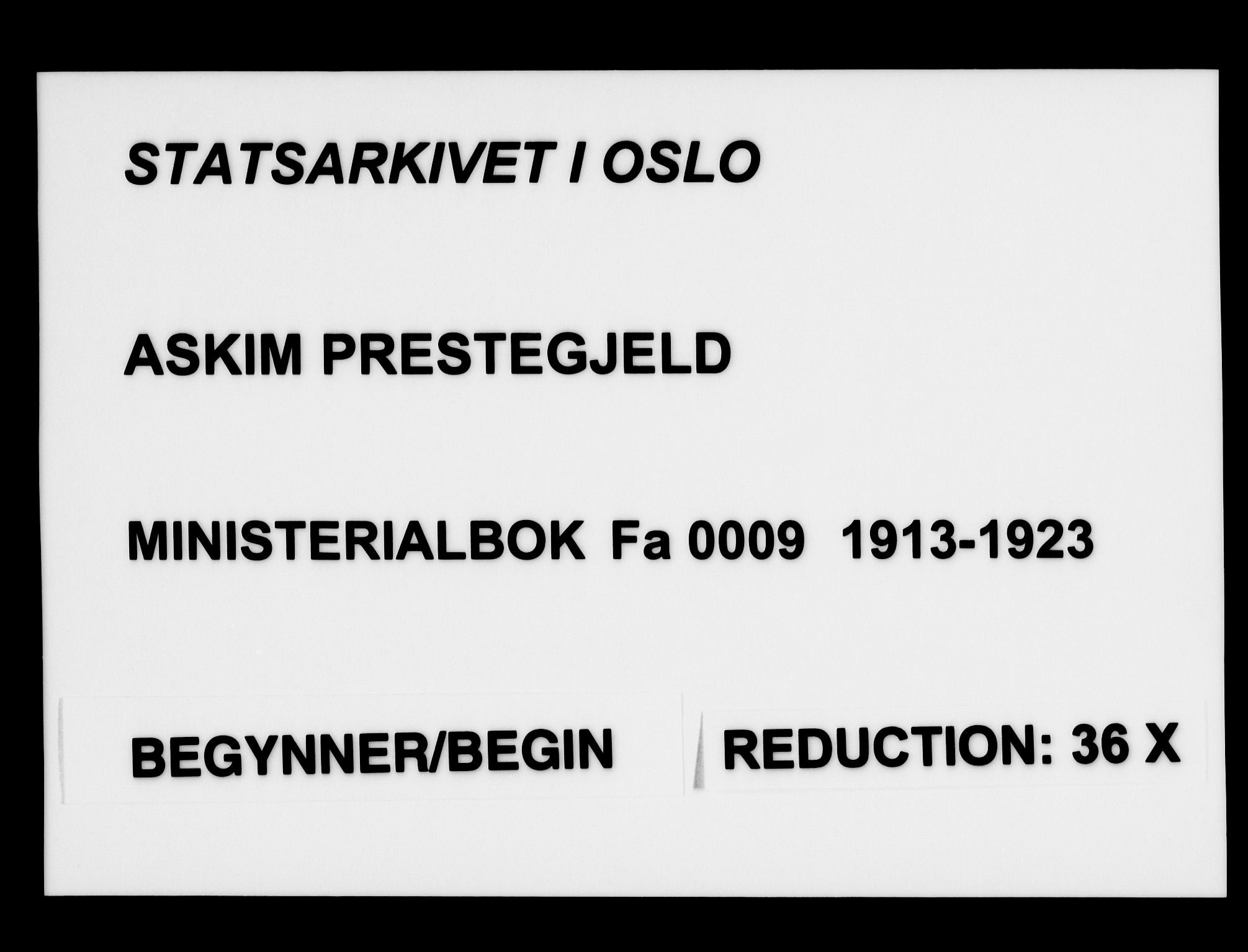 Askim prestekontor Kirkebøker, AV/SAO-A-10900/F/Fa/L0009: Parish register (official) no. 9, 1913-1923