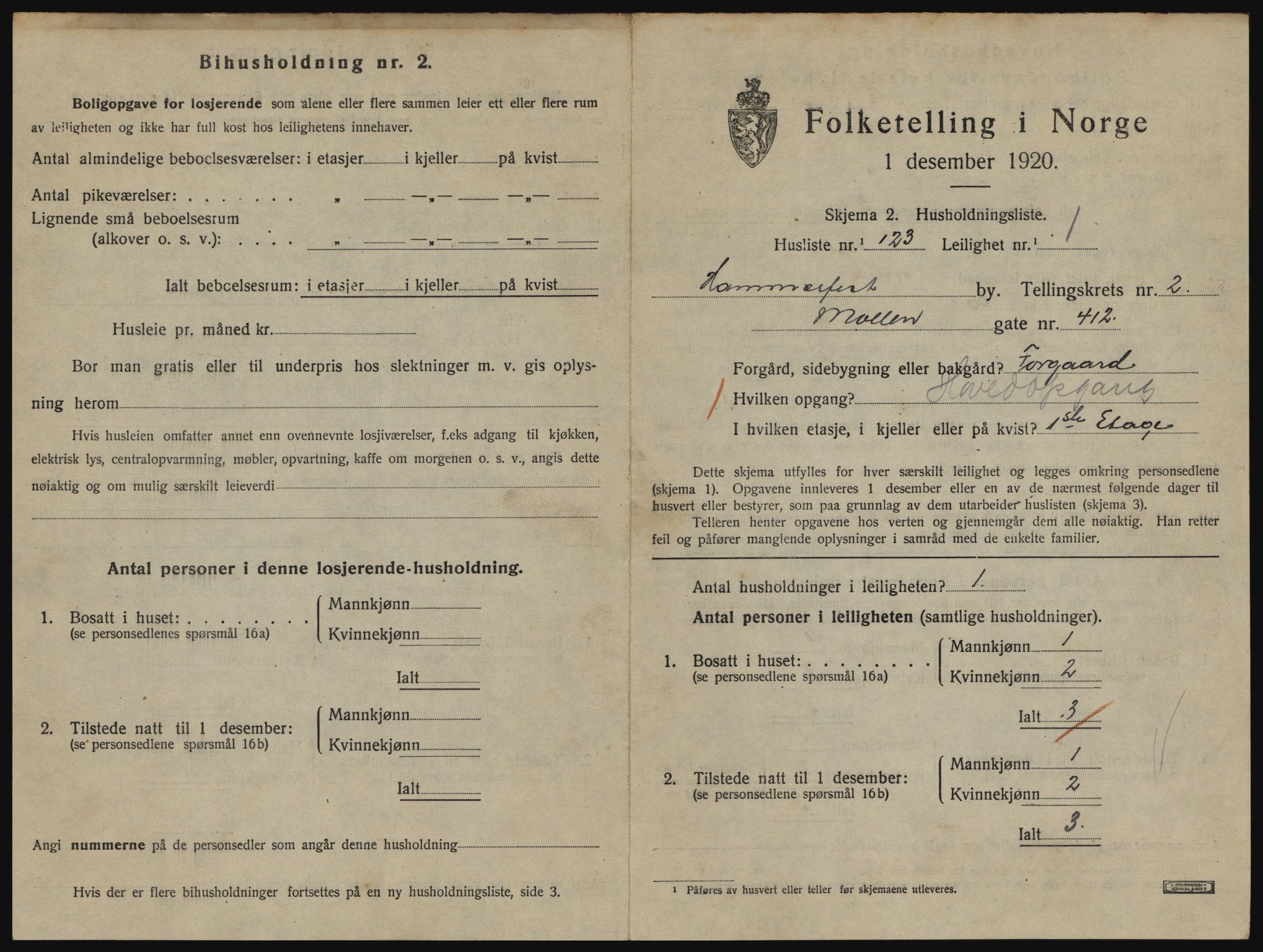 SATØ, 1920 census for Hammerfest, 1920, p. 2270
