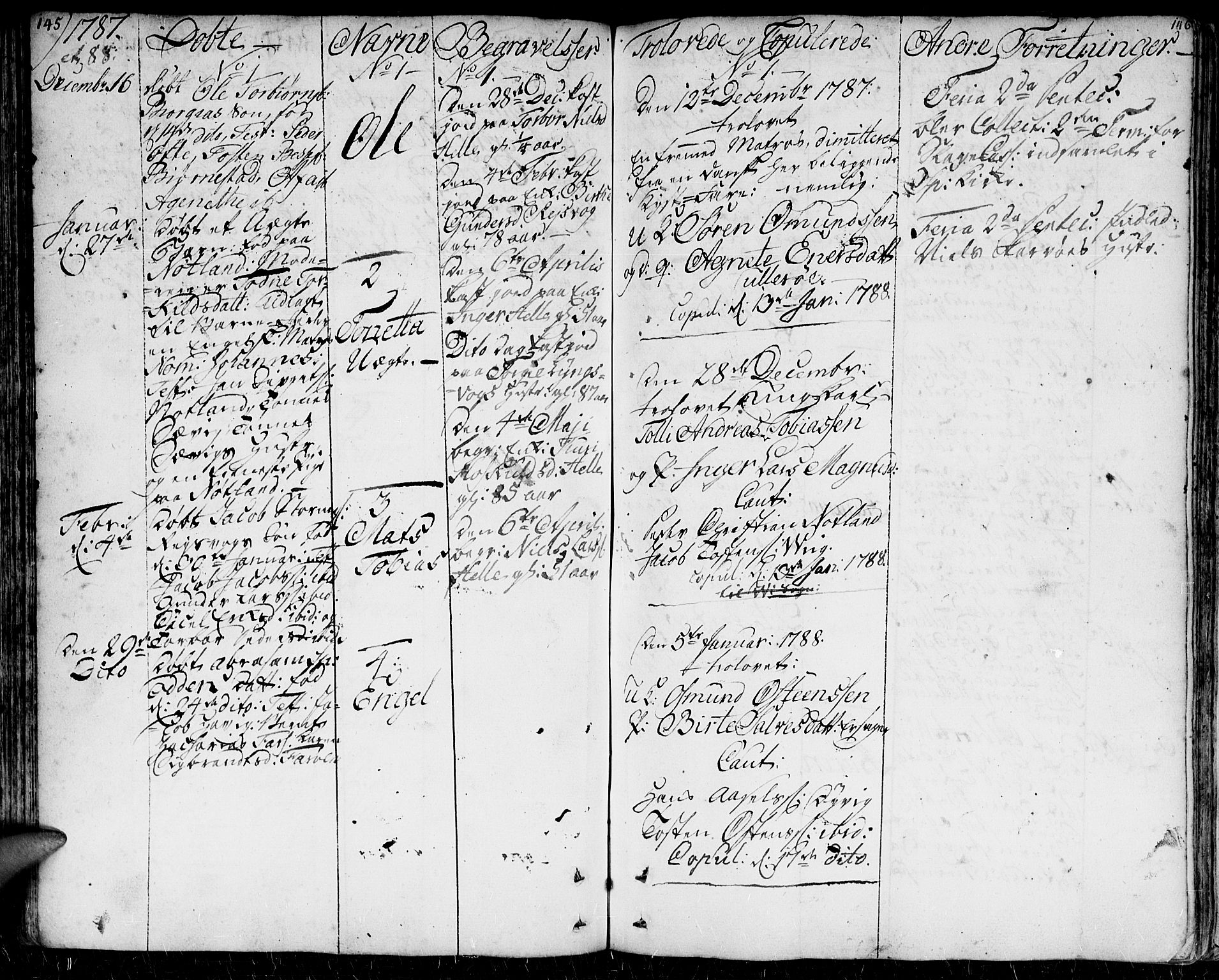 Herad sokneprestkontor, SAK/1111-0018/F/Fa/Faa/L0001: Parish register (official) no. A 1 /2, 1768-1797, p. 145-146