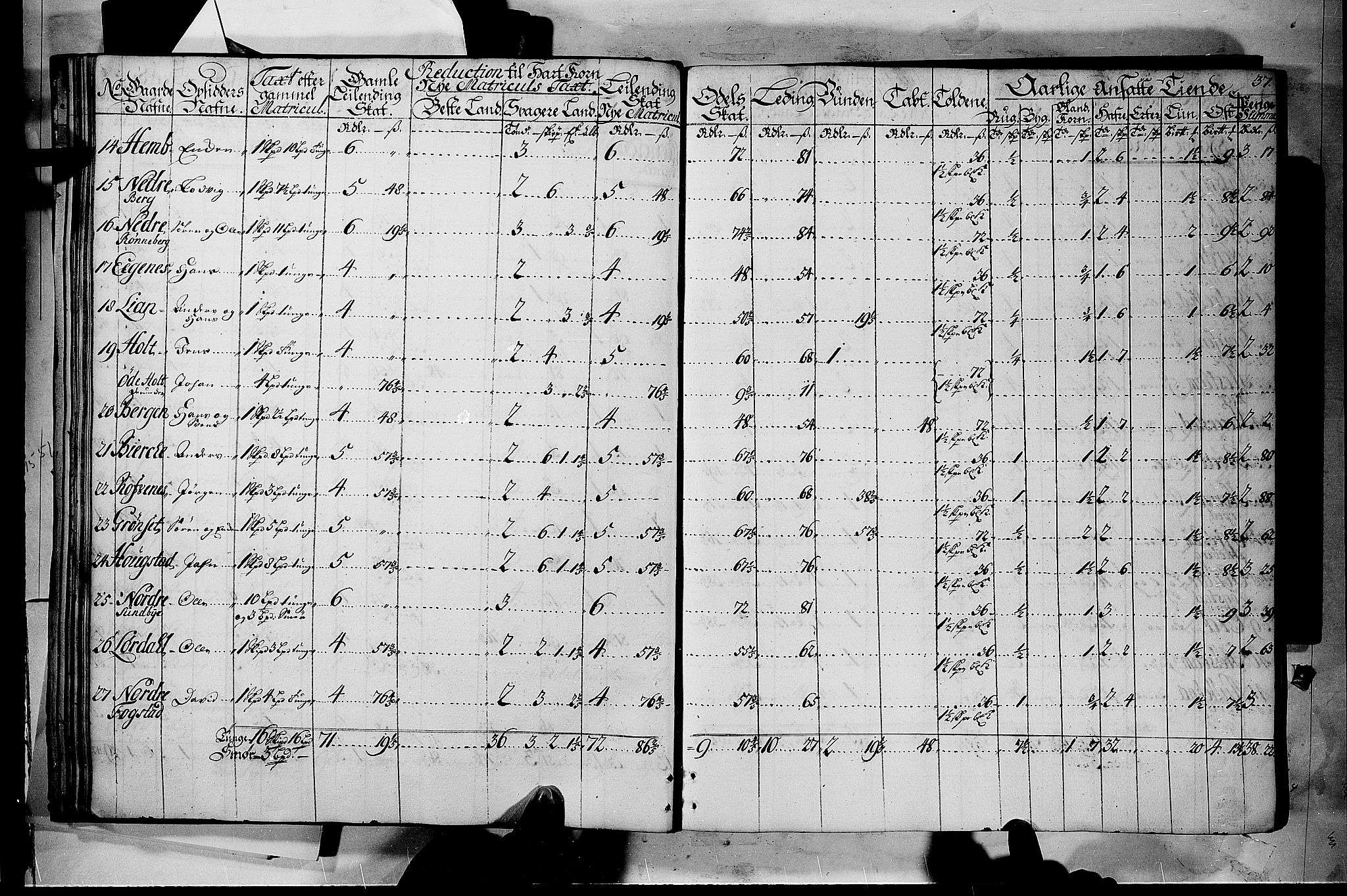 Rentekammeret inntil 1814, Realistisk ordnet avdeling, AV/RA-EA-4070/N/Nb/Nbf/L0116: Jarlsberg grevskap matrikkelprotokoll, 1723, p. 36b-37a